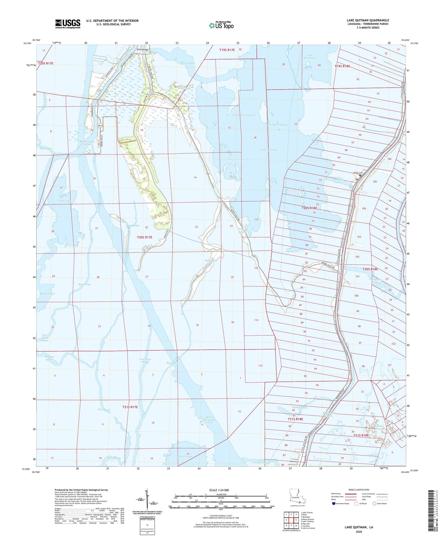 Lake Quitman Louisiana US Topo Map Image
