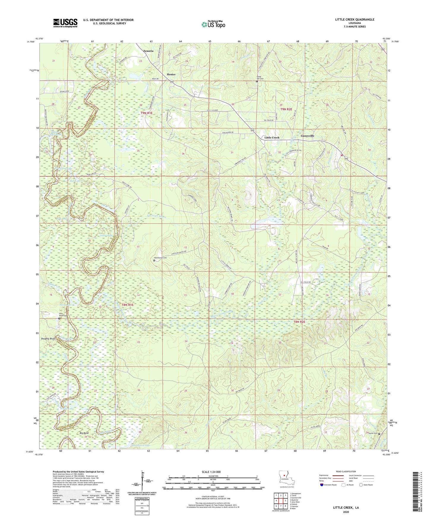 Little Creek Louisiana US Topo Map Image