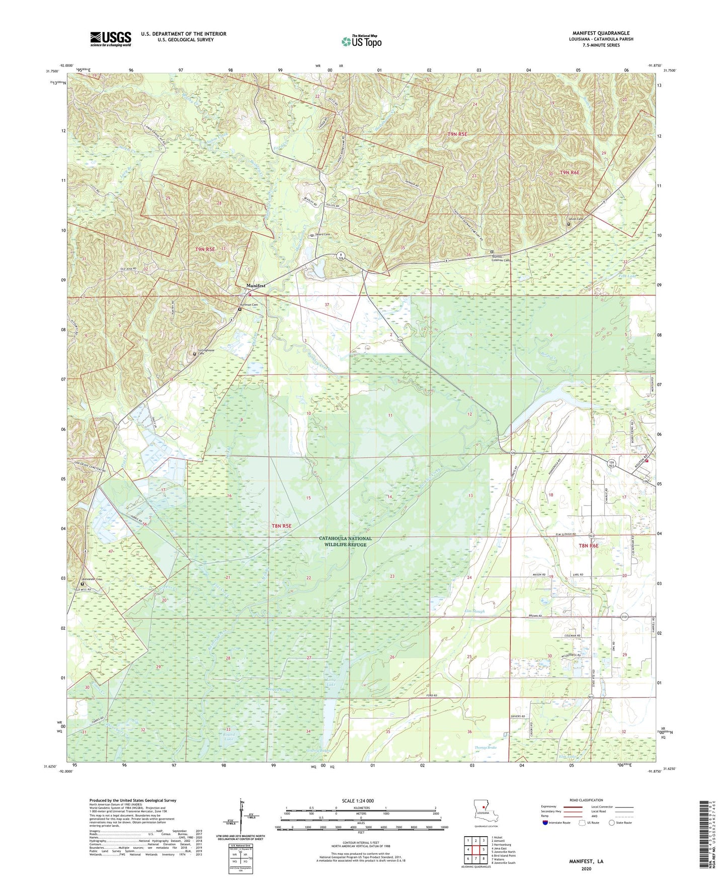 Manifest Louisiana US Topo Map Image