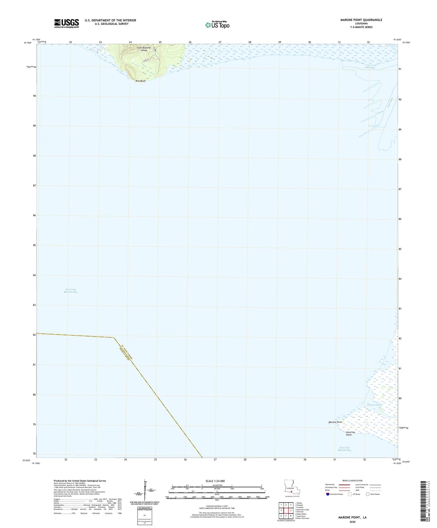Marone Point Louisiana US Topo Map Image