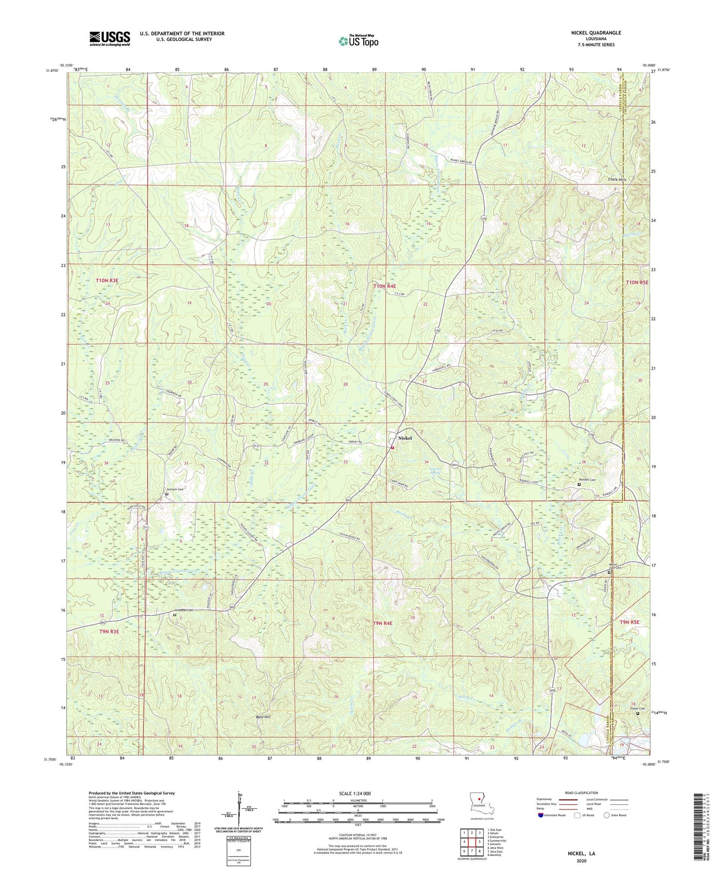 Nickel Louisiana US Topo Map Image