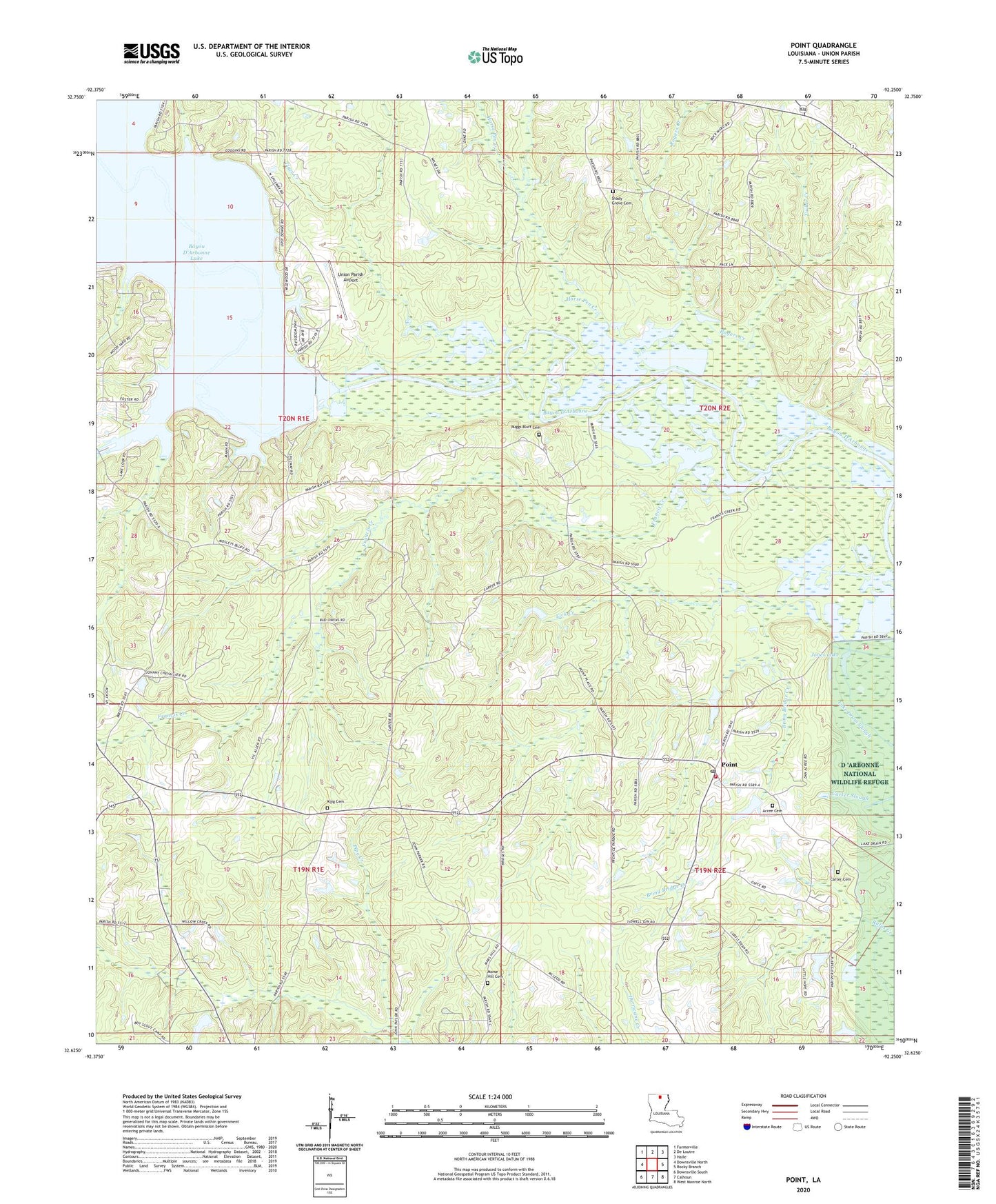 Point Louisiana US Topo Map Image