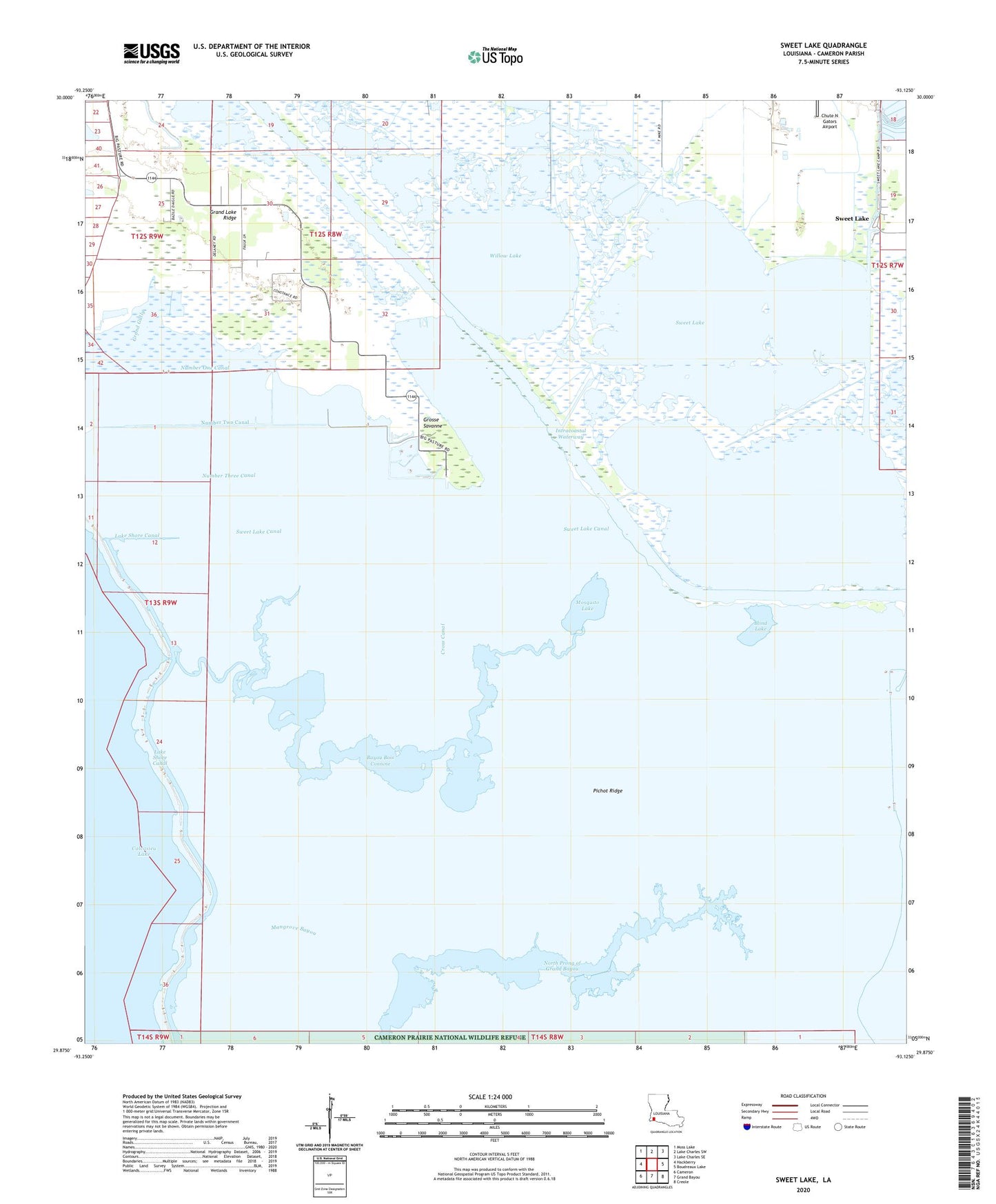 Sweet Lake Louisiana US Topo Map Image