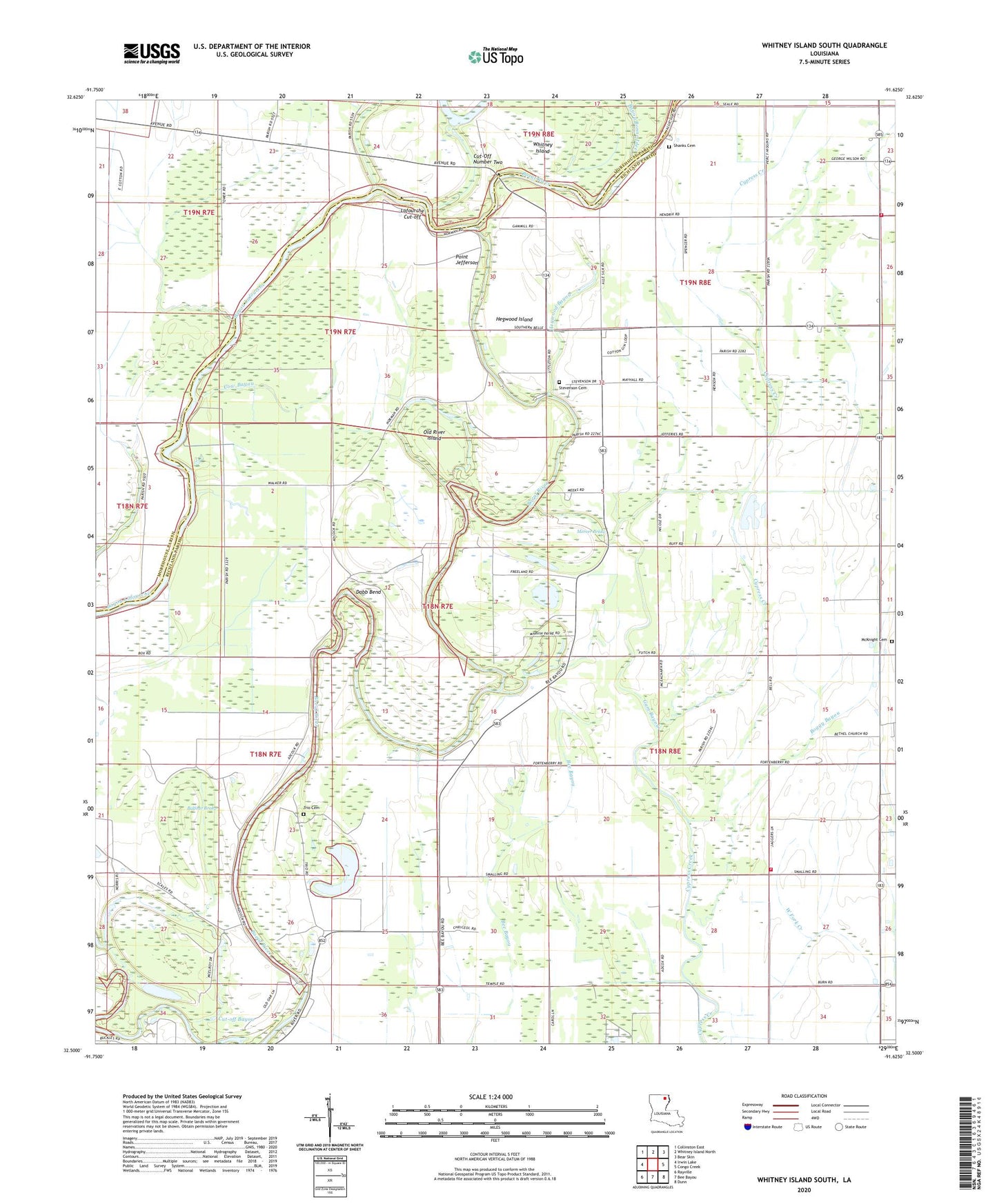 Whitney Island South Louisiana US Topo Map Image