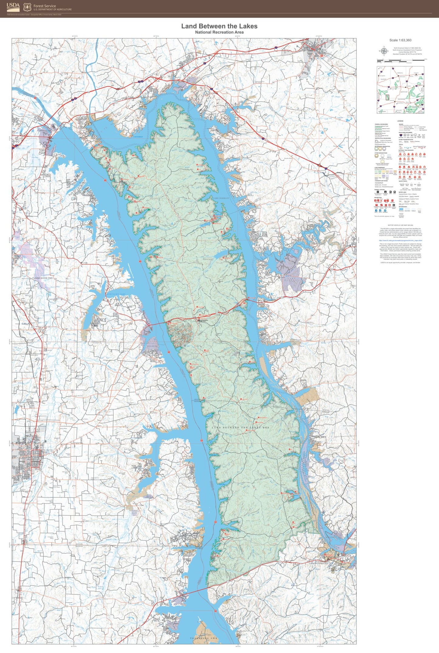 Land Between the Lakes National Recreation Area Map