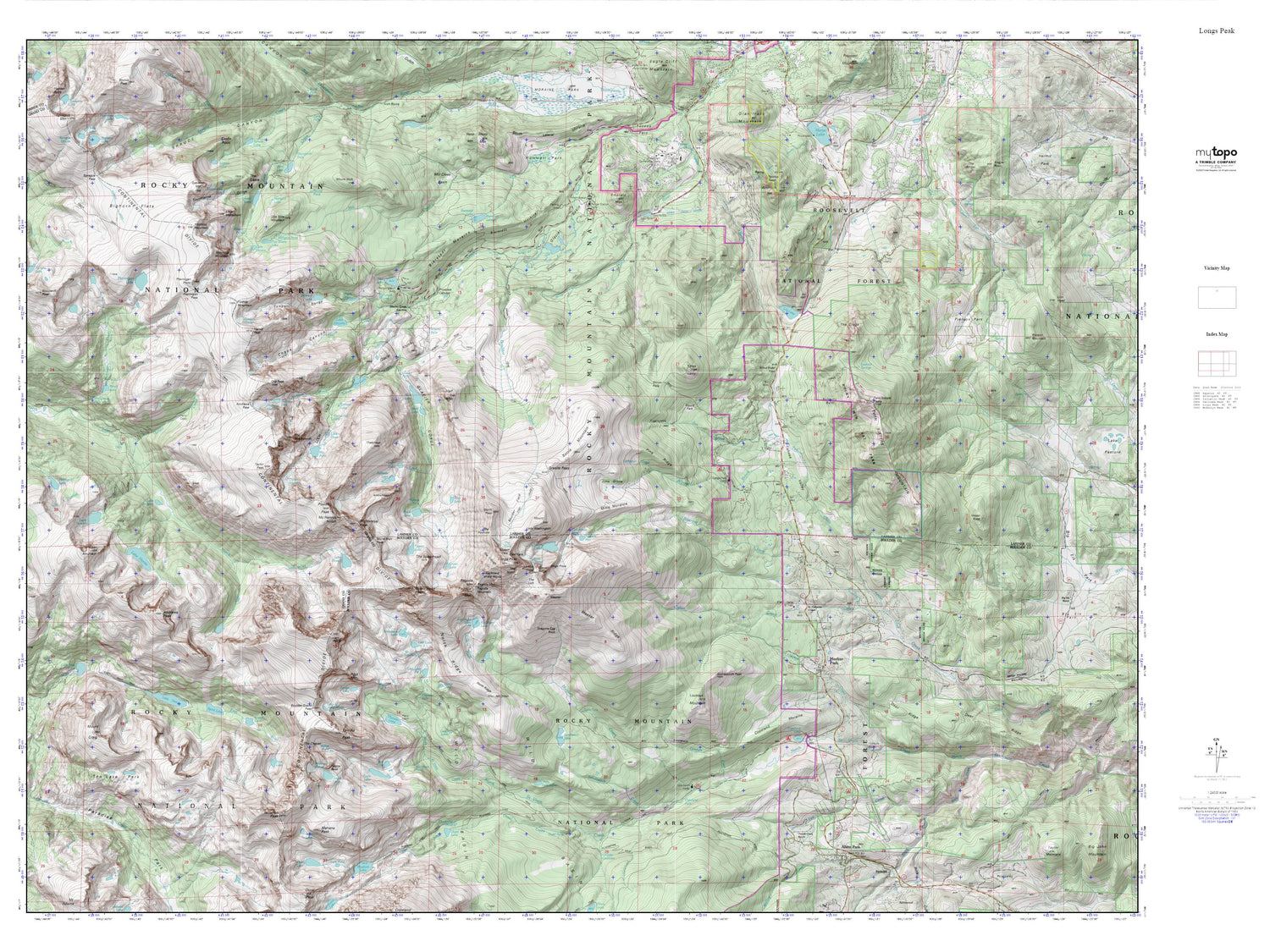 Longs Peak MyTopo Explorer Series Map Image
