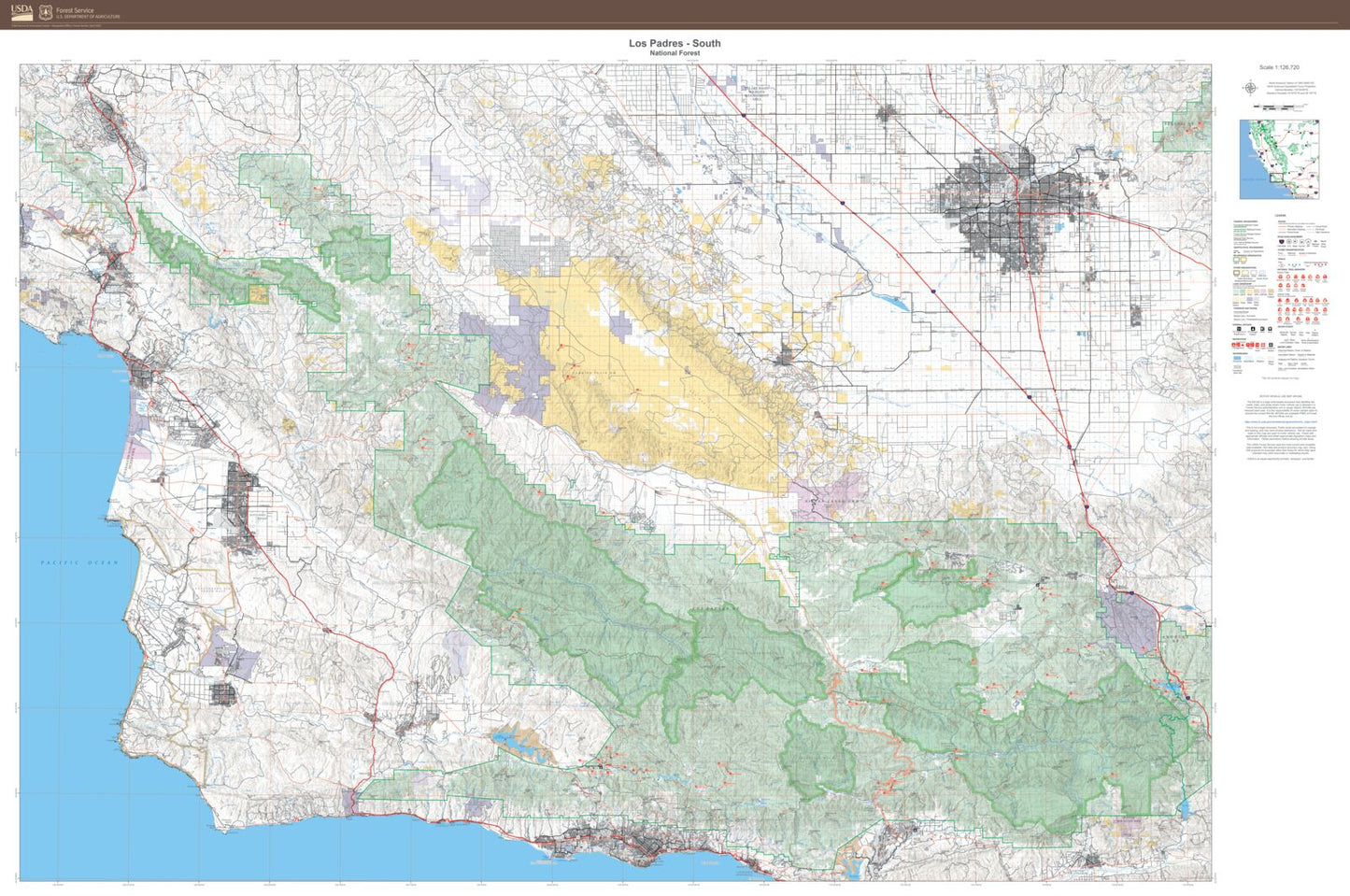 Los Padres National Forest South Map
