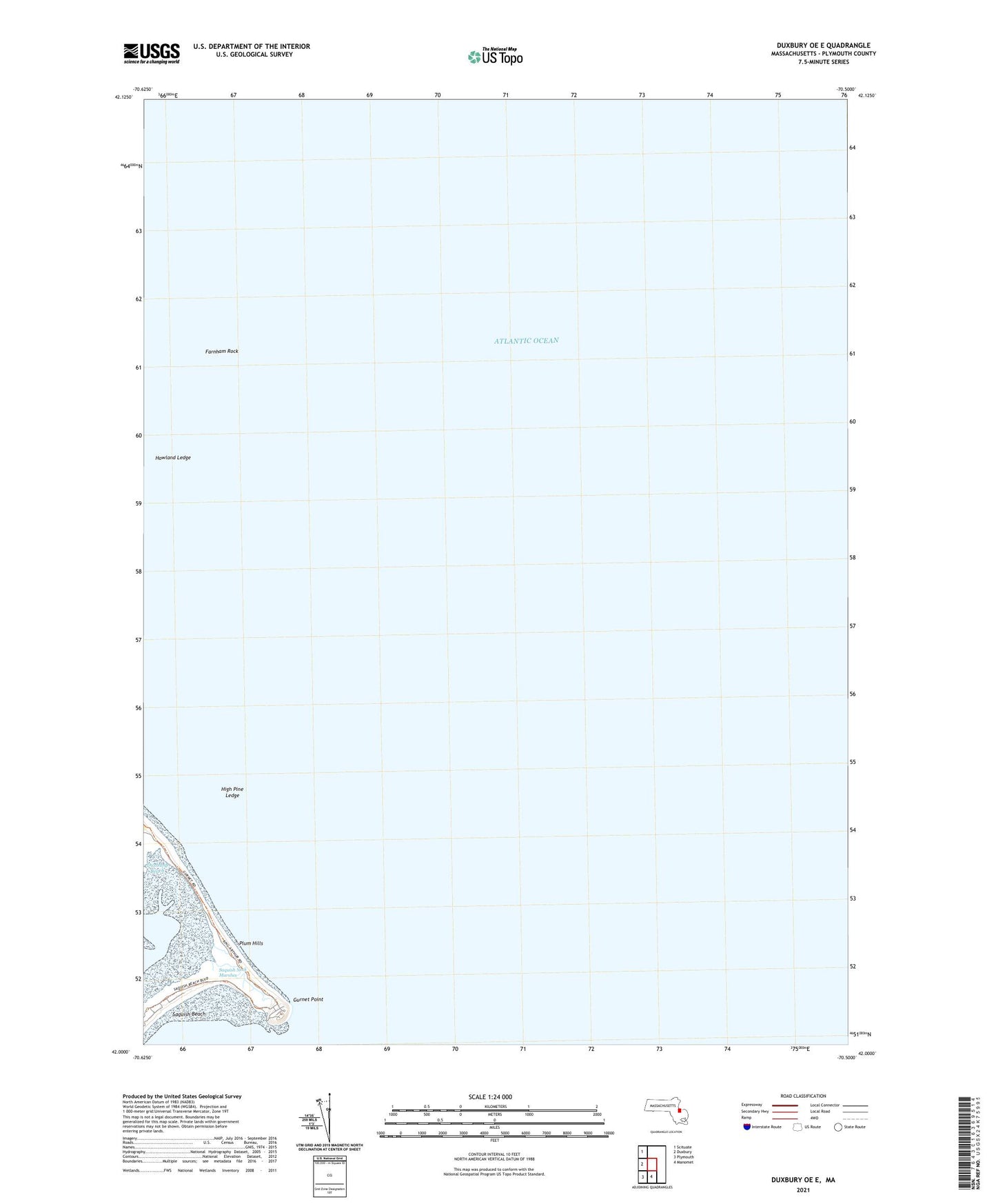 Duxbury OE E Massachusetts US Topo Map Image