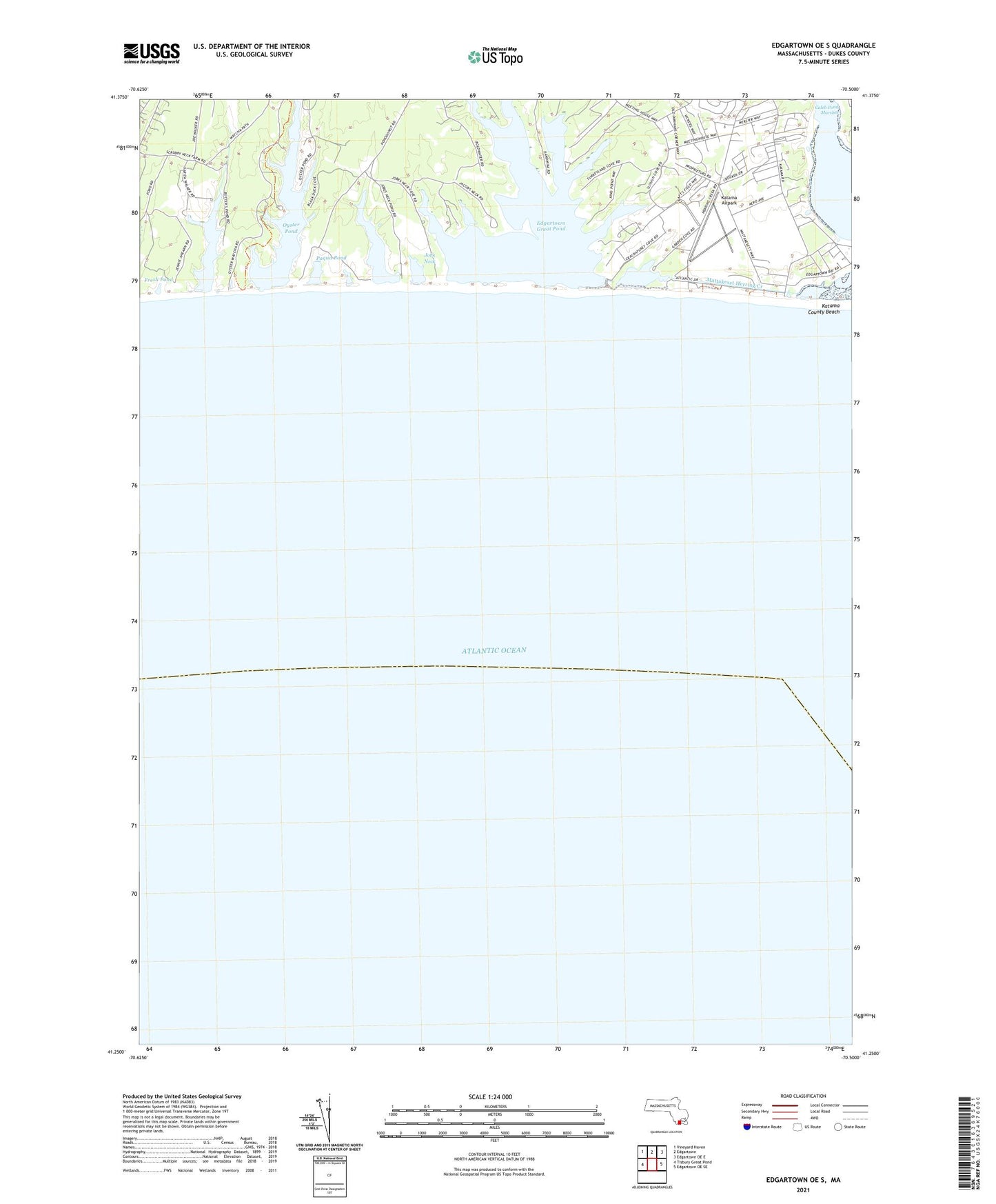 Edgartown OE S Massachusetts US Topo Map Image