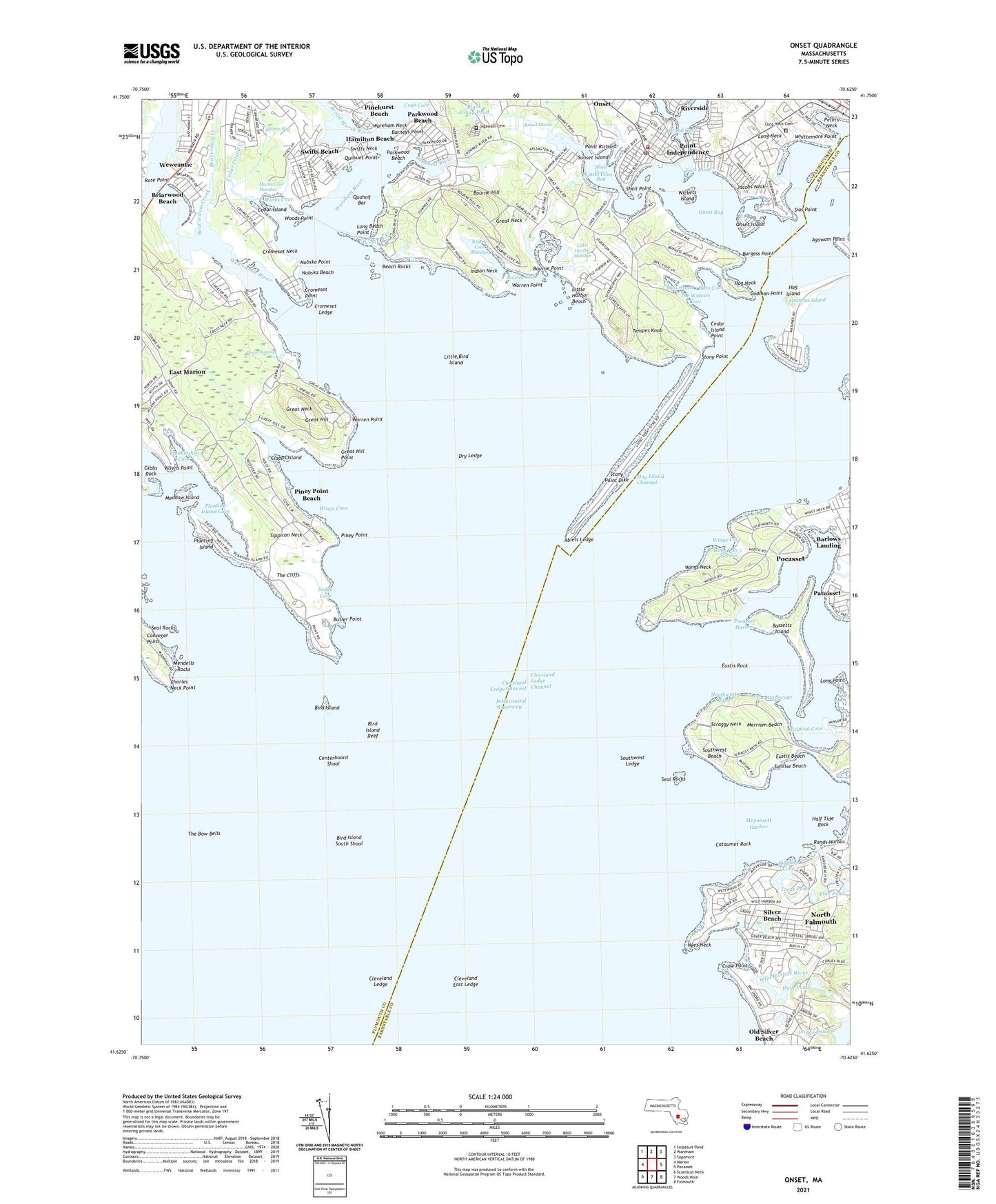 Onset Massachusetts US Topo Map Image