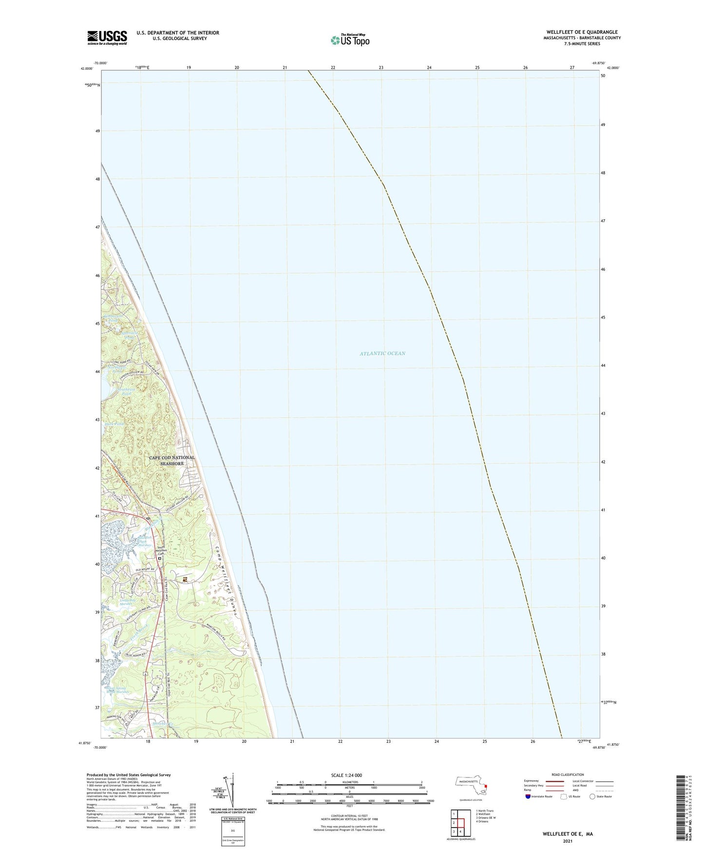 Wellfleet OE E Massachusetts US Topo Map Image