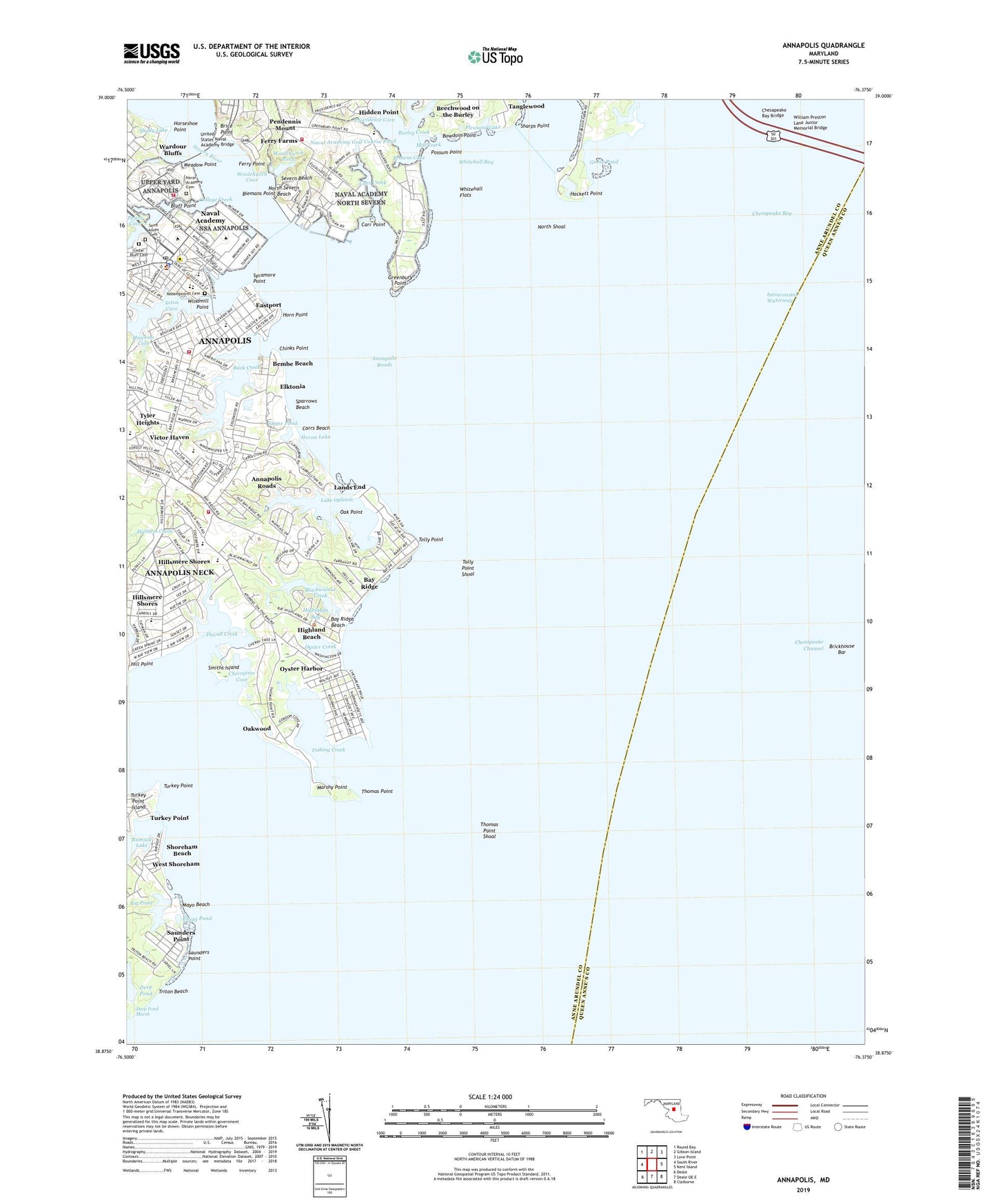 Annapolis Maryland US Topo Map Image