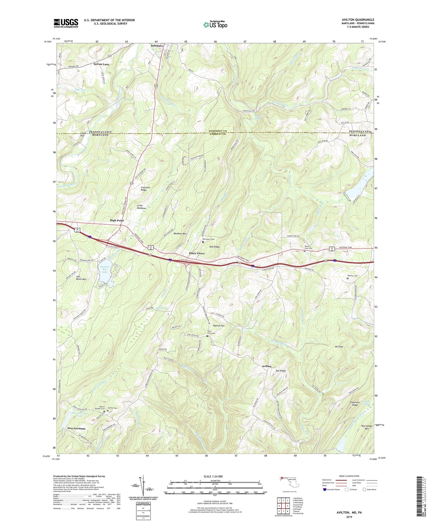 Avilton Maryland US Topo Map Image