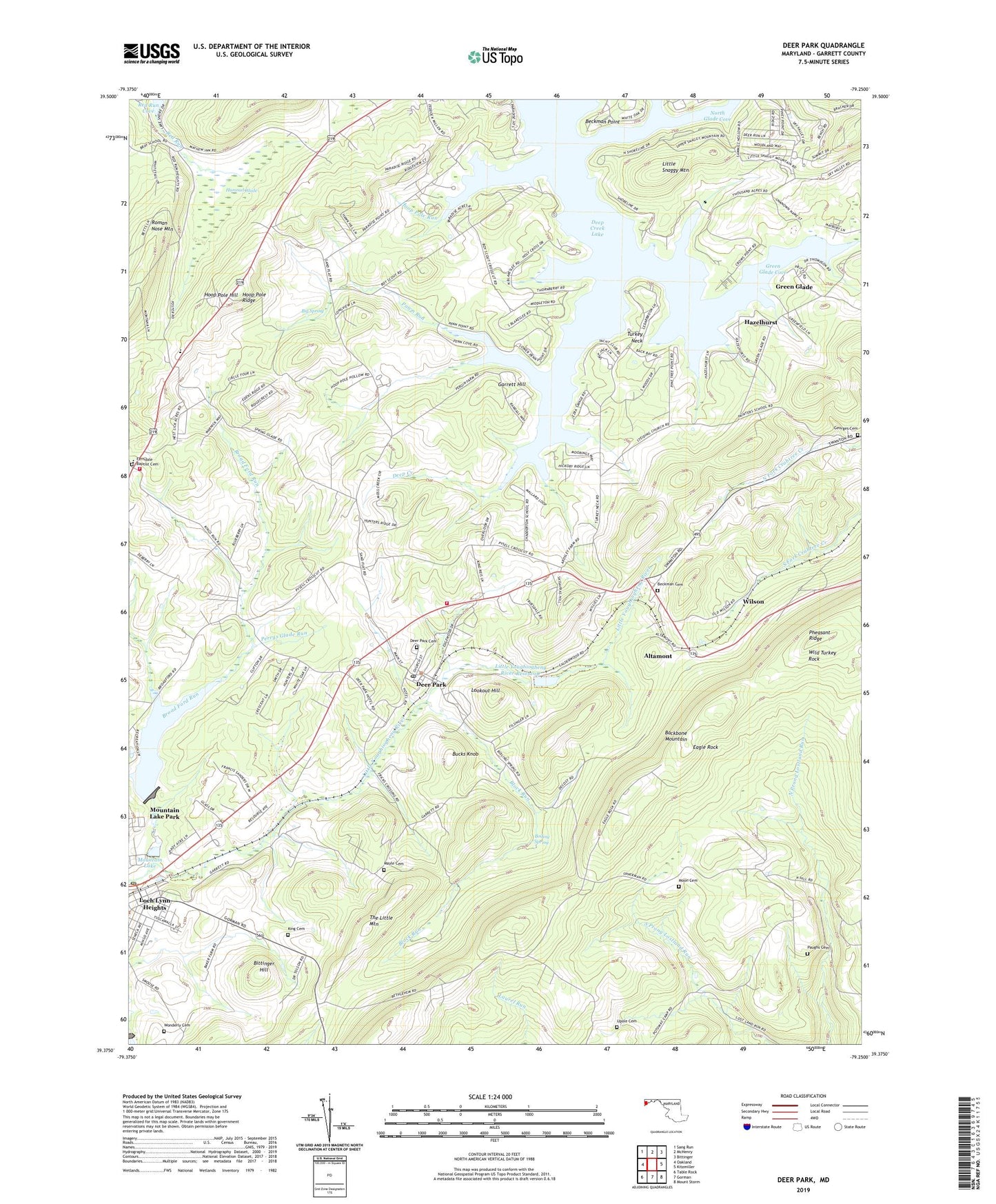 Deer Park Maryland US Topo Map Image
