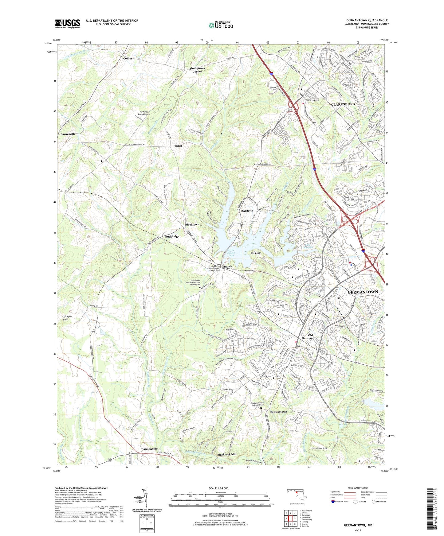 Germantown Maryland US Topo Map Image