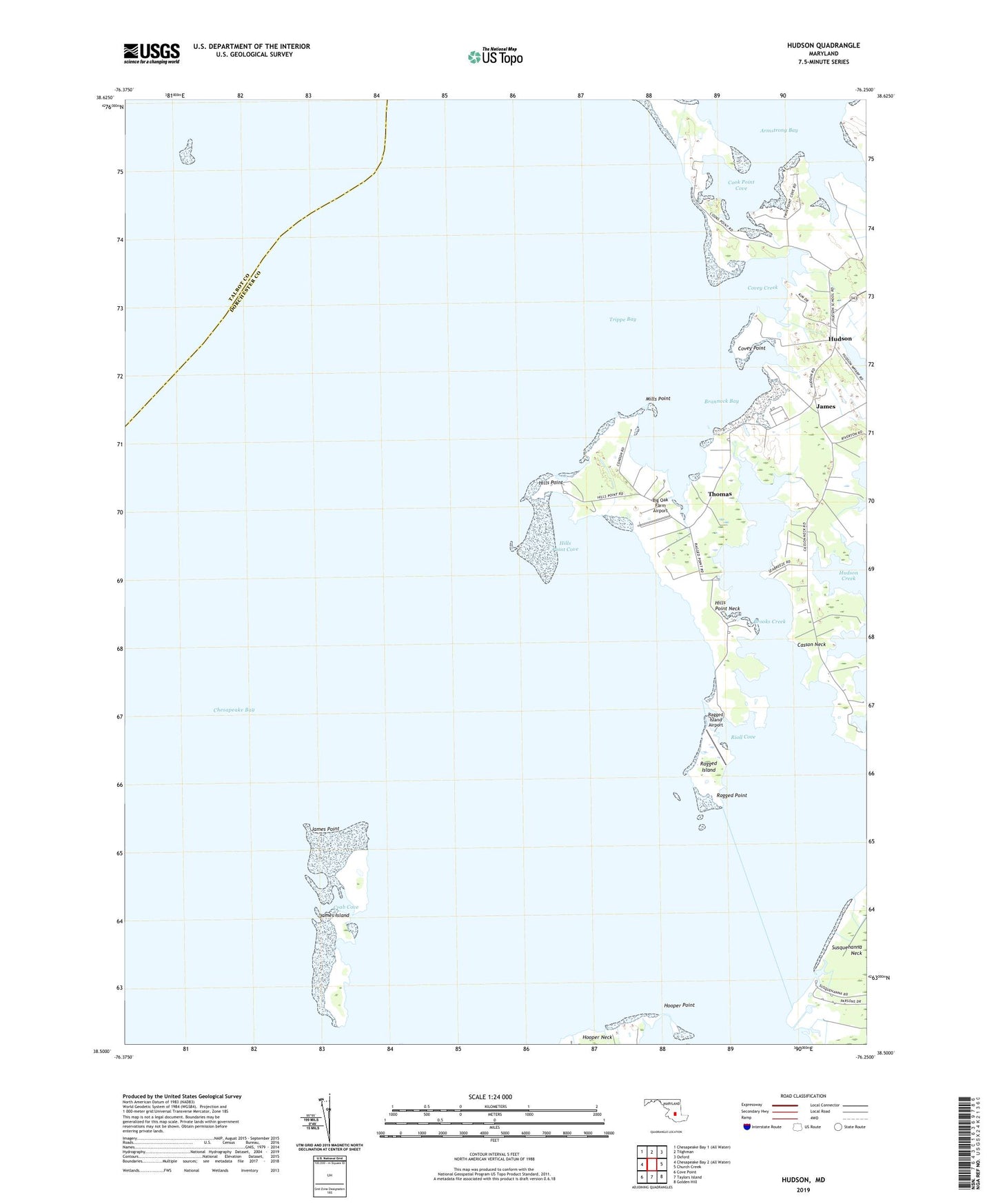 Hudson Maryland US Topo Map Image