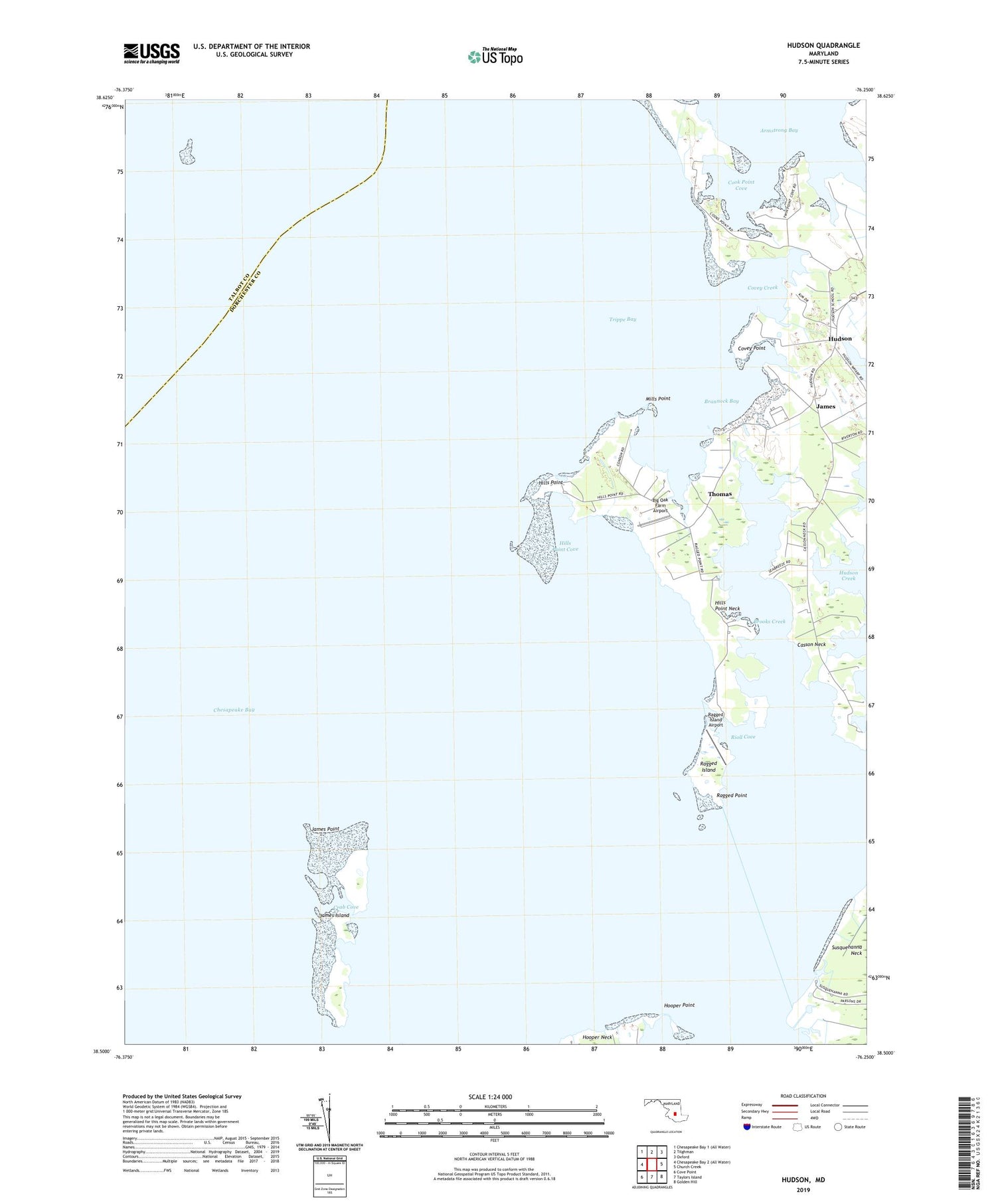 Hudson Maryland US Topo Map Image