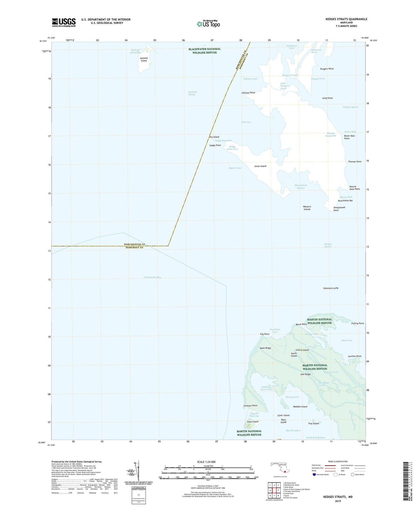 Kedges Straits Maryland US Topo Map Image