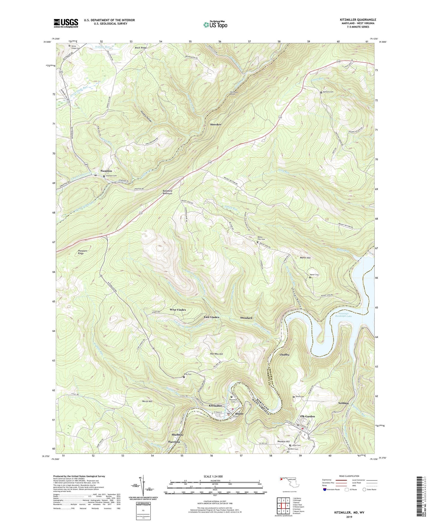 Kitzmiller Maryland US Topo Map Image