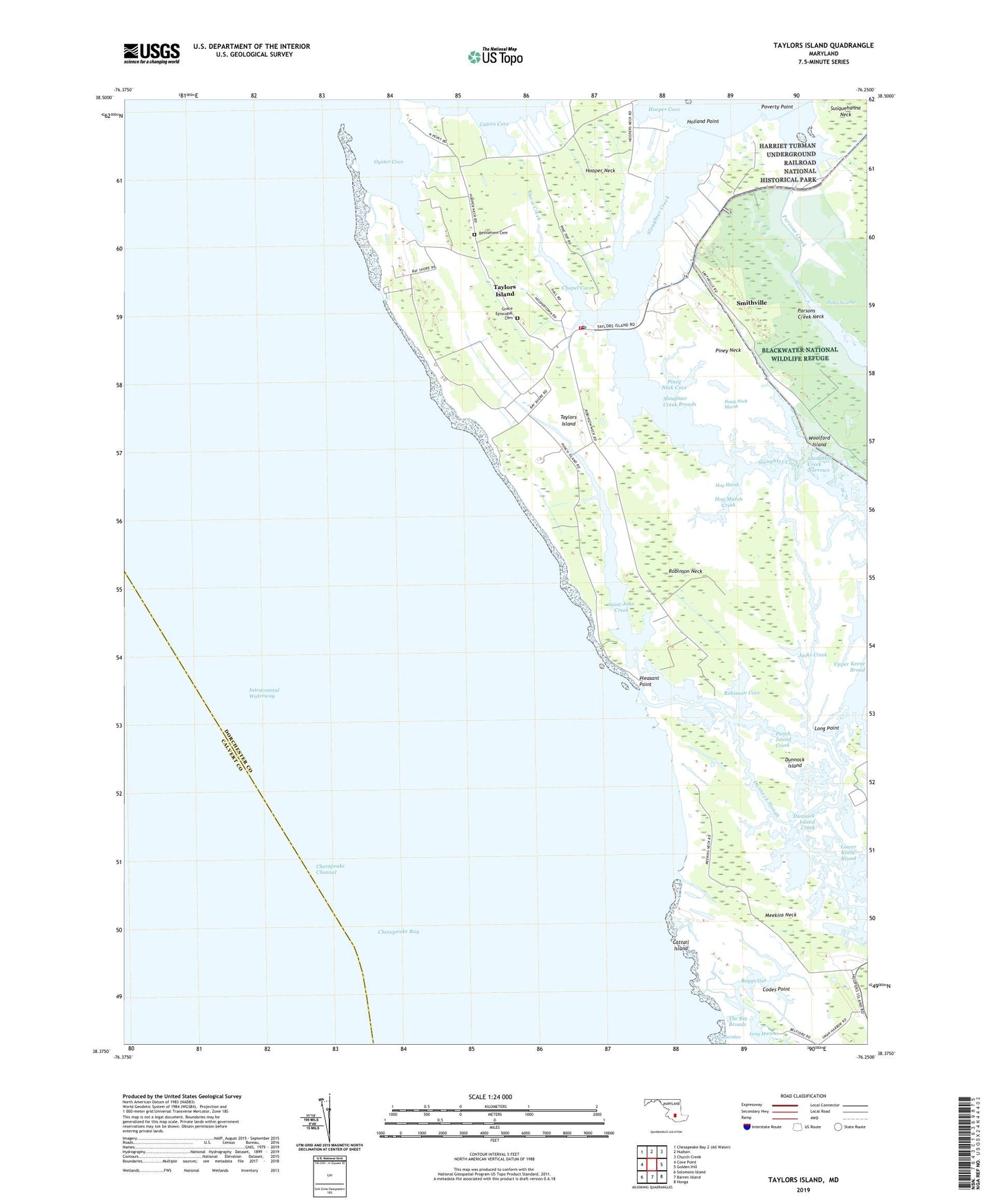 Taylors Island Maryland US Topo Map Image