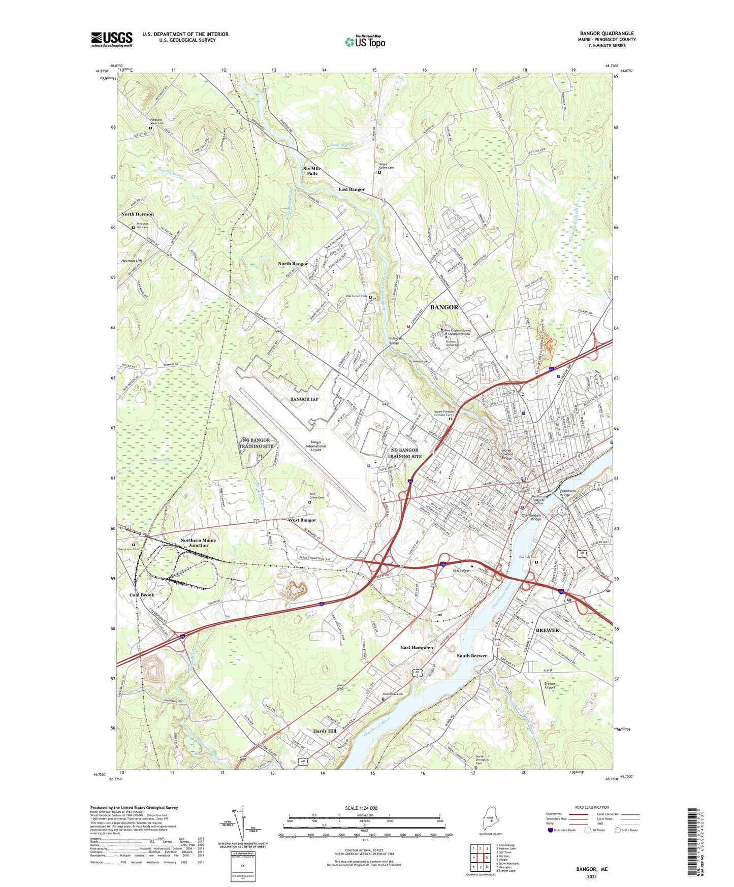 Bangor Maine US Topo Map Image