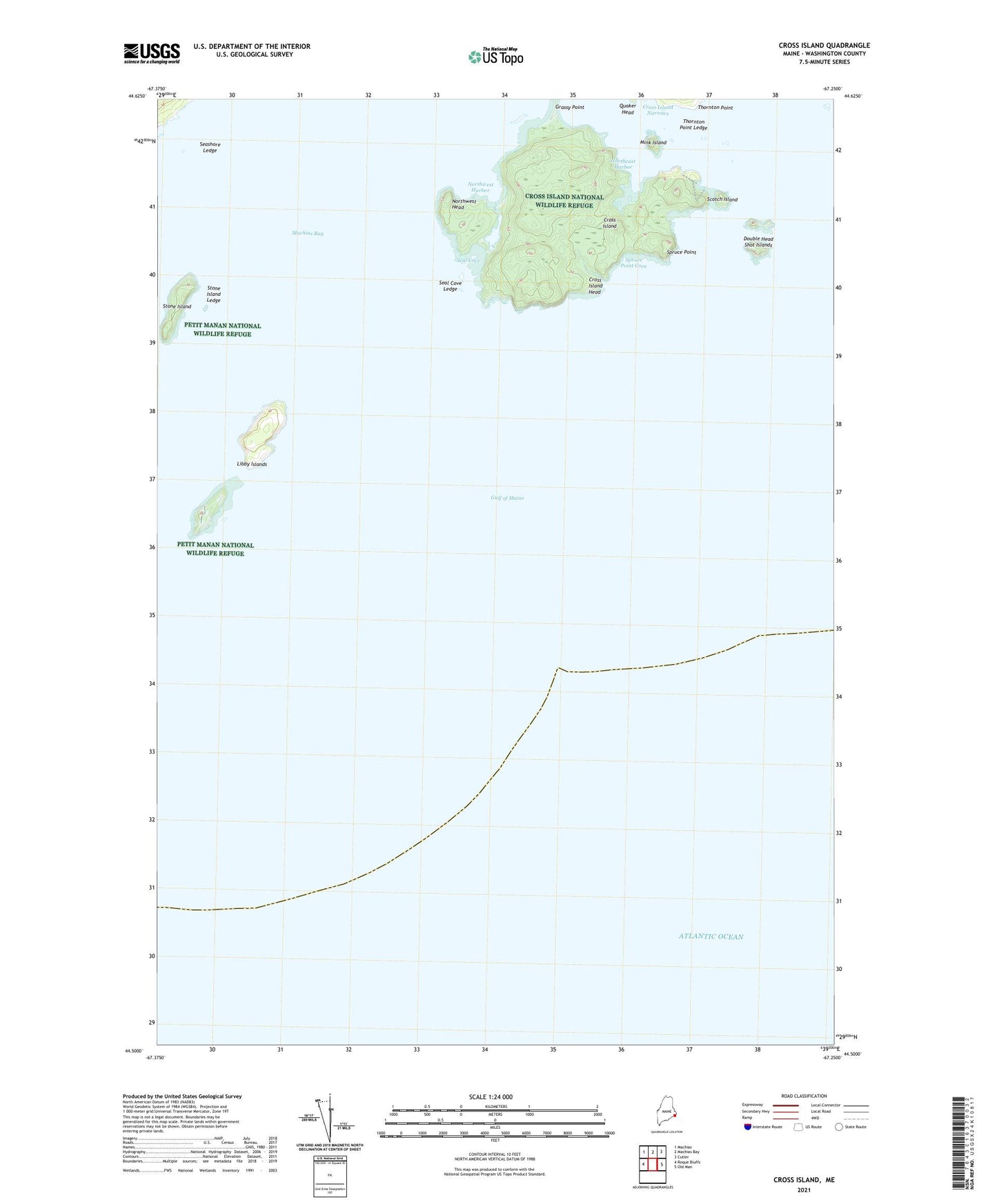 Cross Island Maine US Topo Map Image