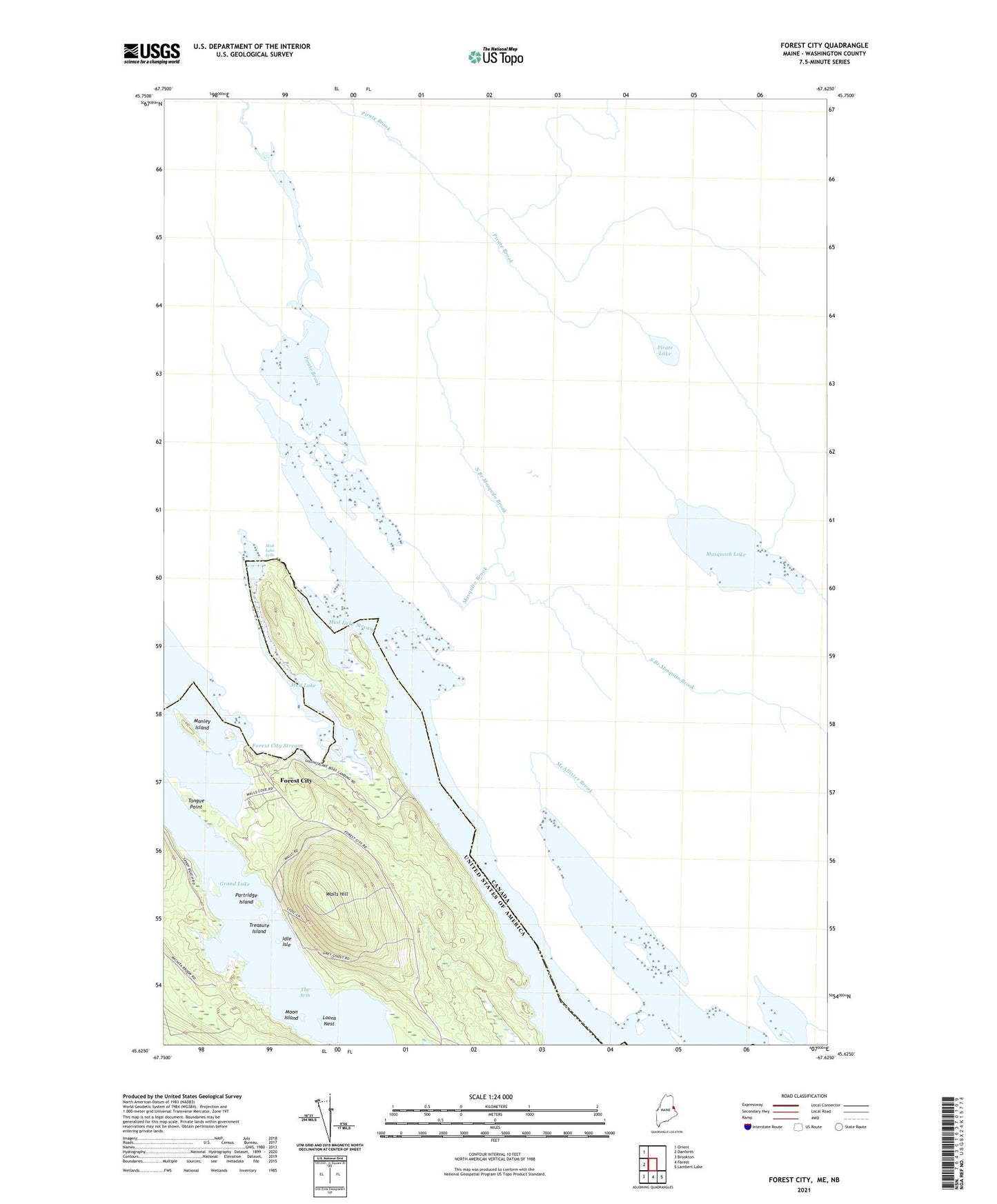 Forest City Maine US Topo Map Image