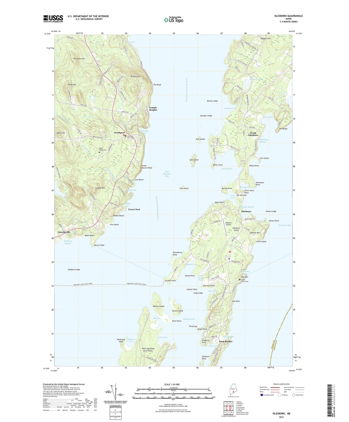 Islesboro Maine US Topo Map Image