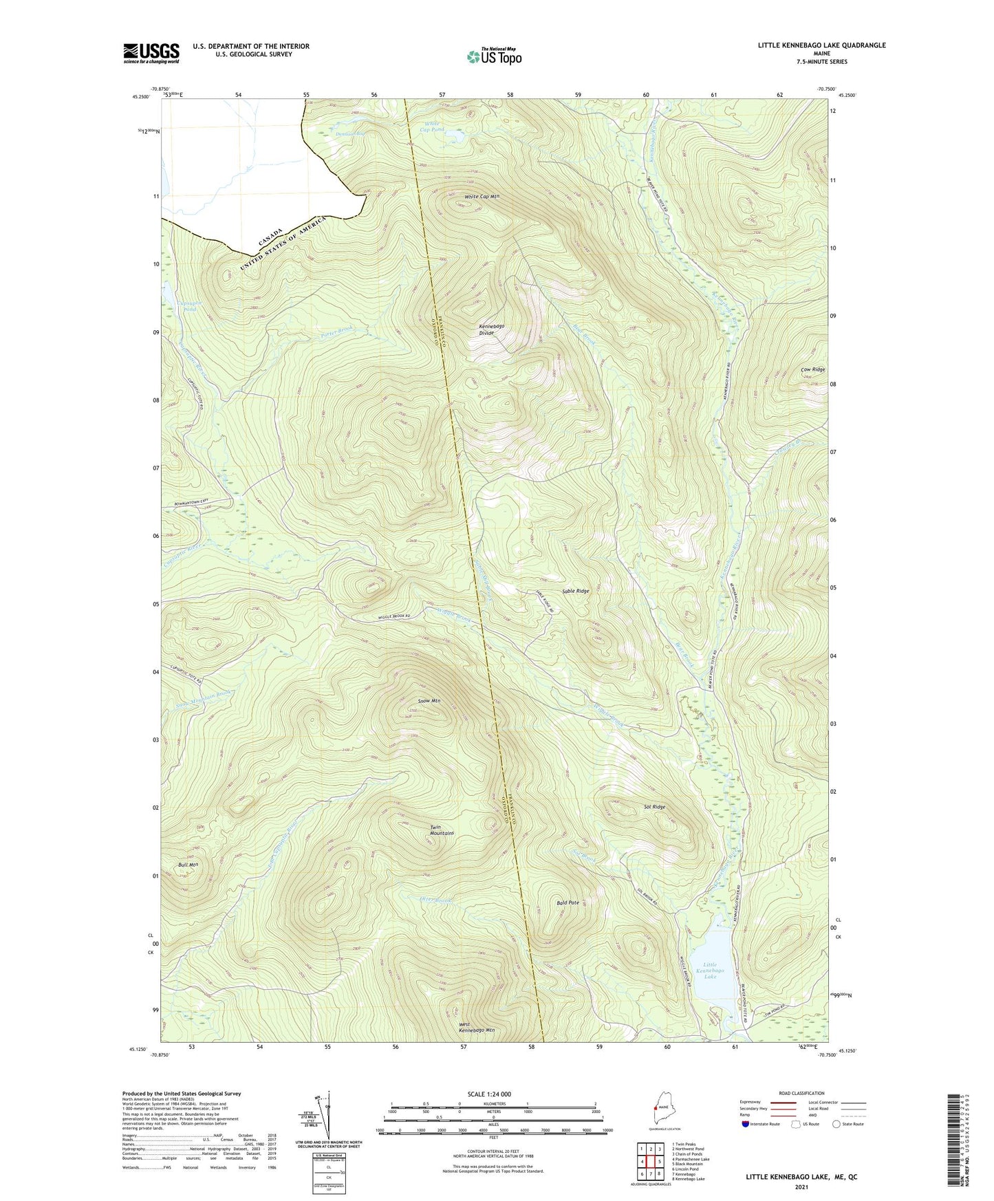 Little Kennebago Lake Maine US Topo Map Image