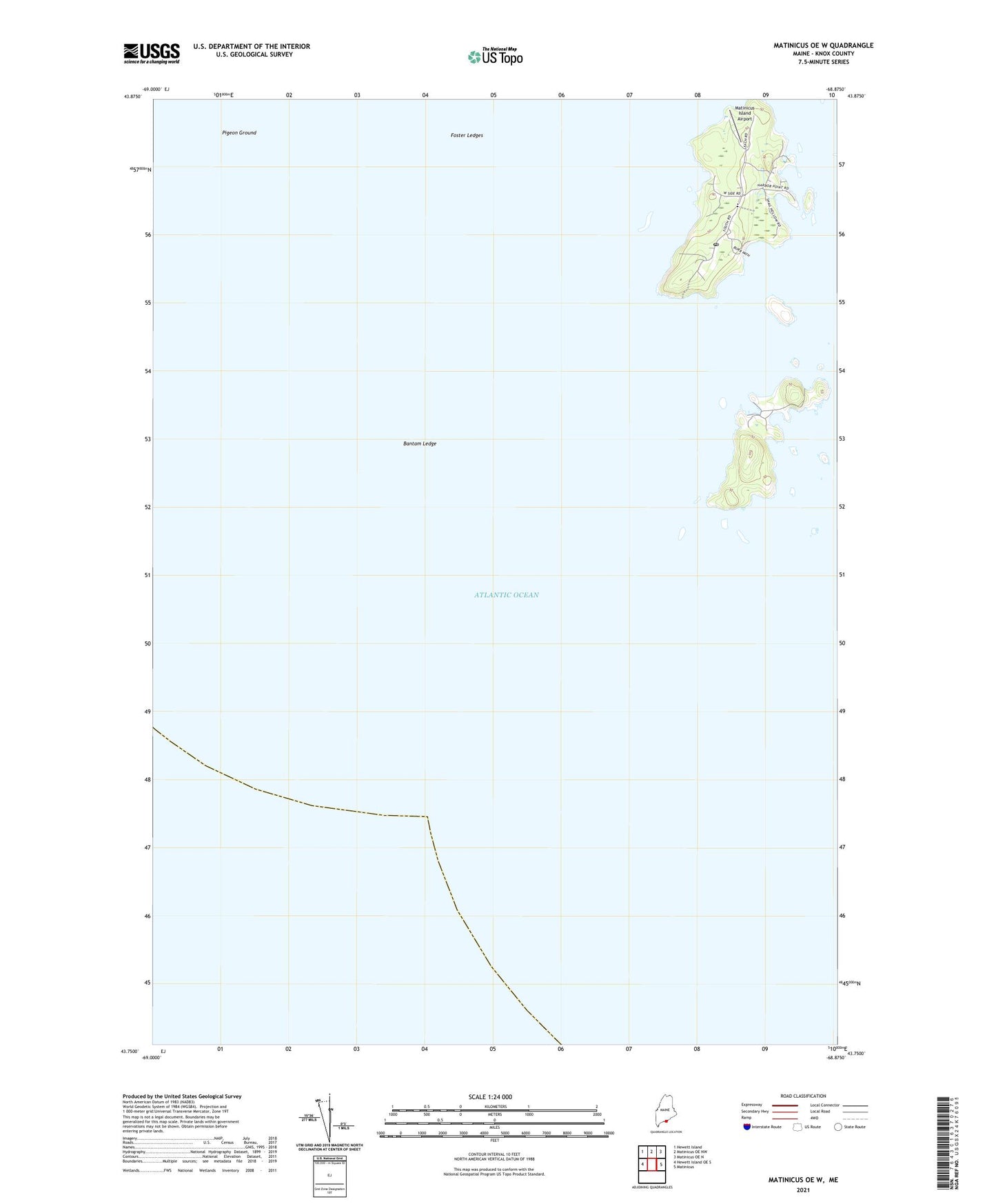 Matinicus OE W Maine US Topo Map Image