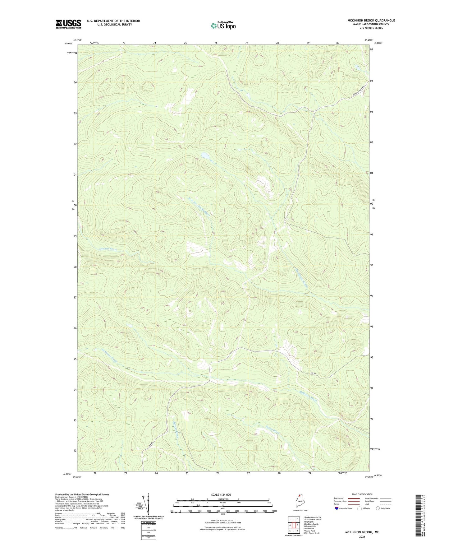 McKinnon Brook Maine US Topo Map Image