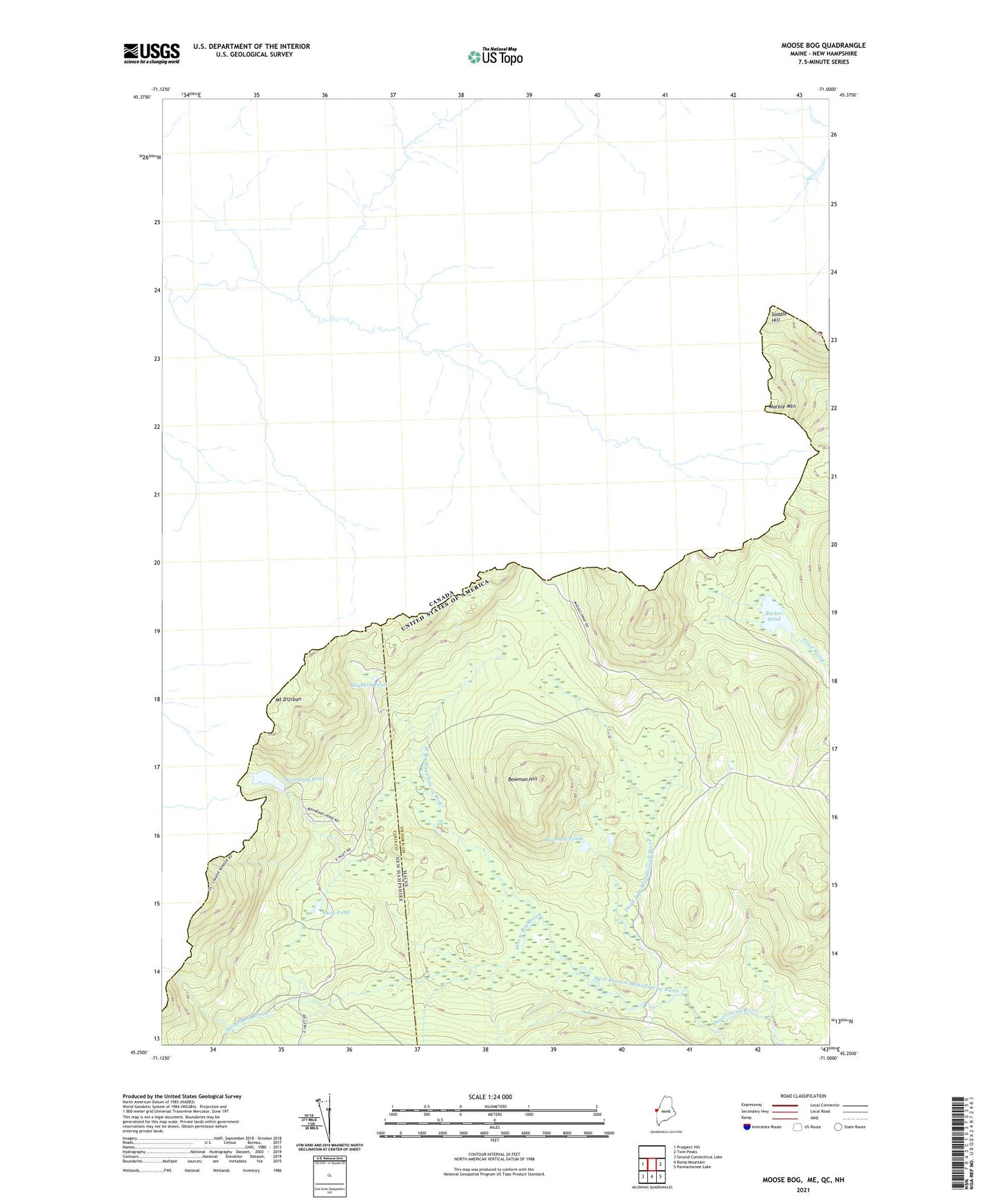Moose Bog Maine US Topo Map Image