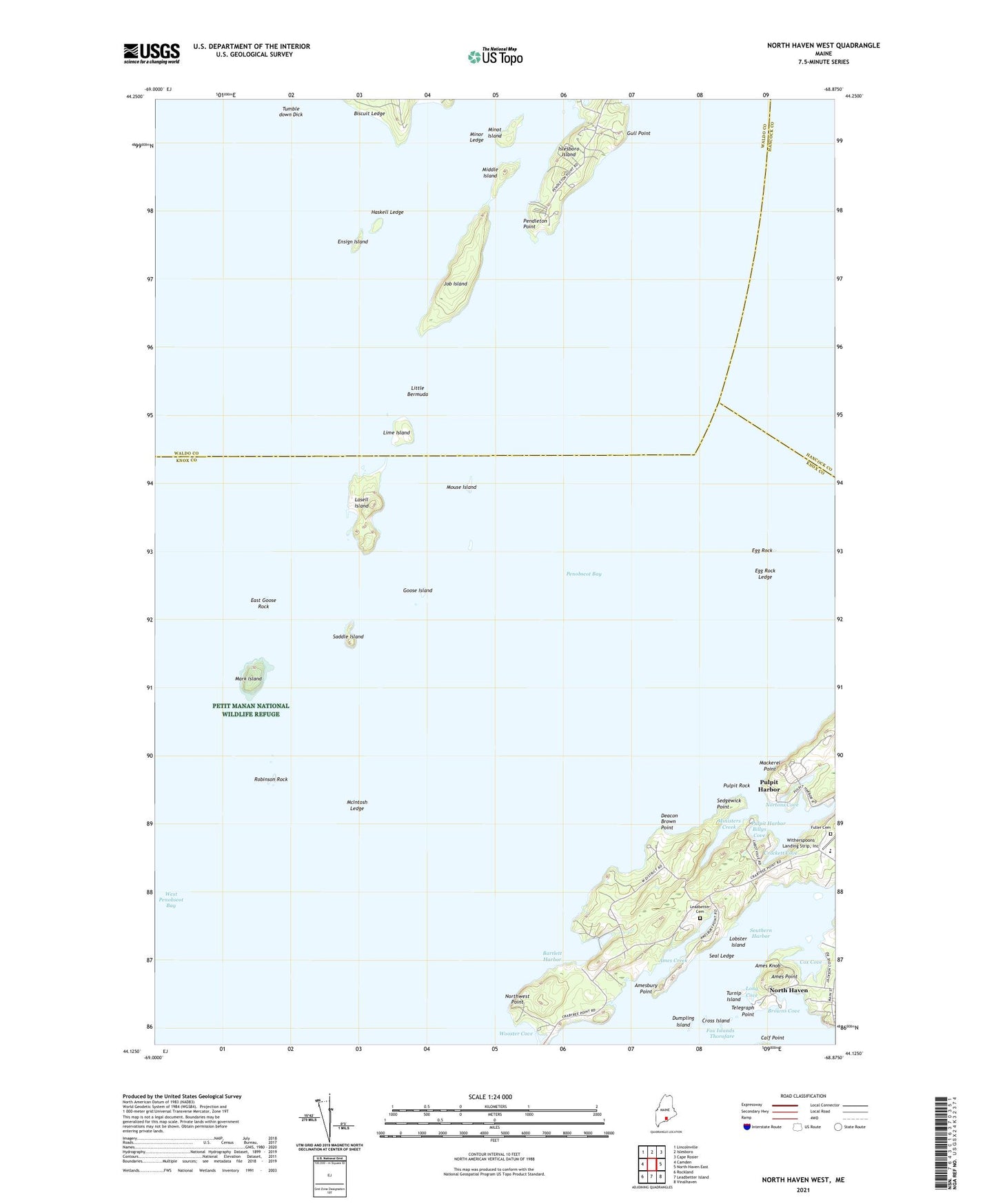 North Haven West Maine US Topo Map Image
