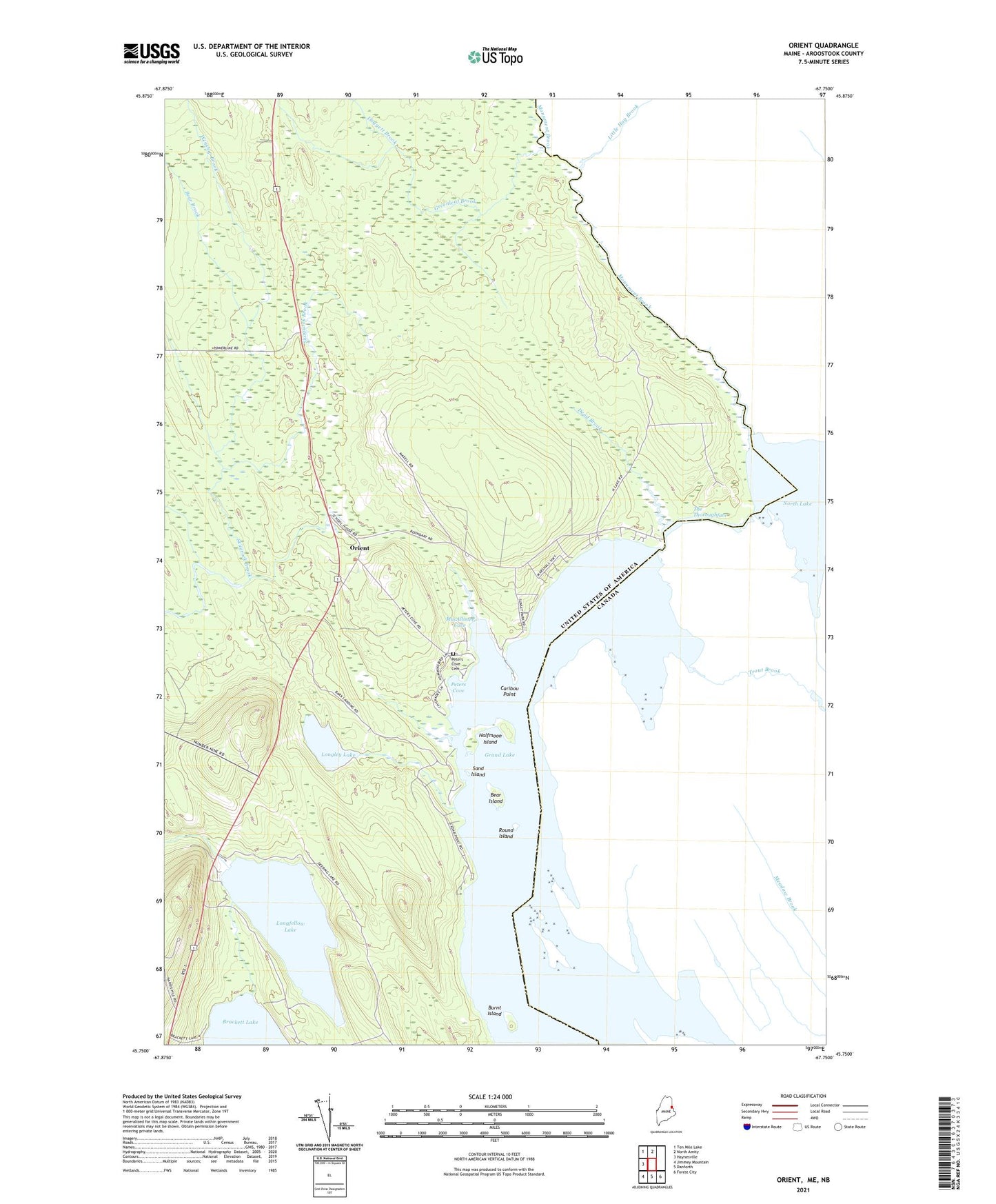 Orient Maine US Topo Map Image