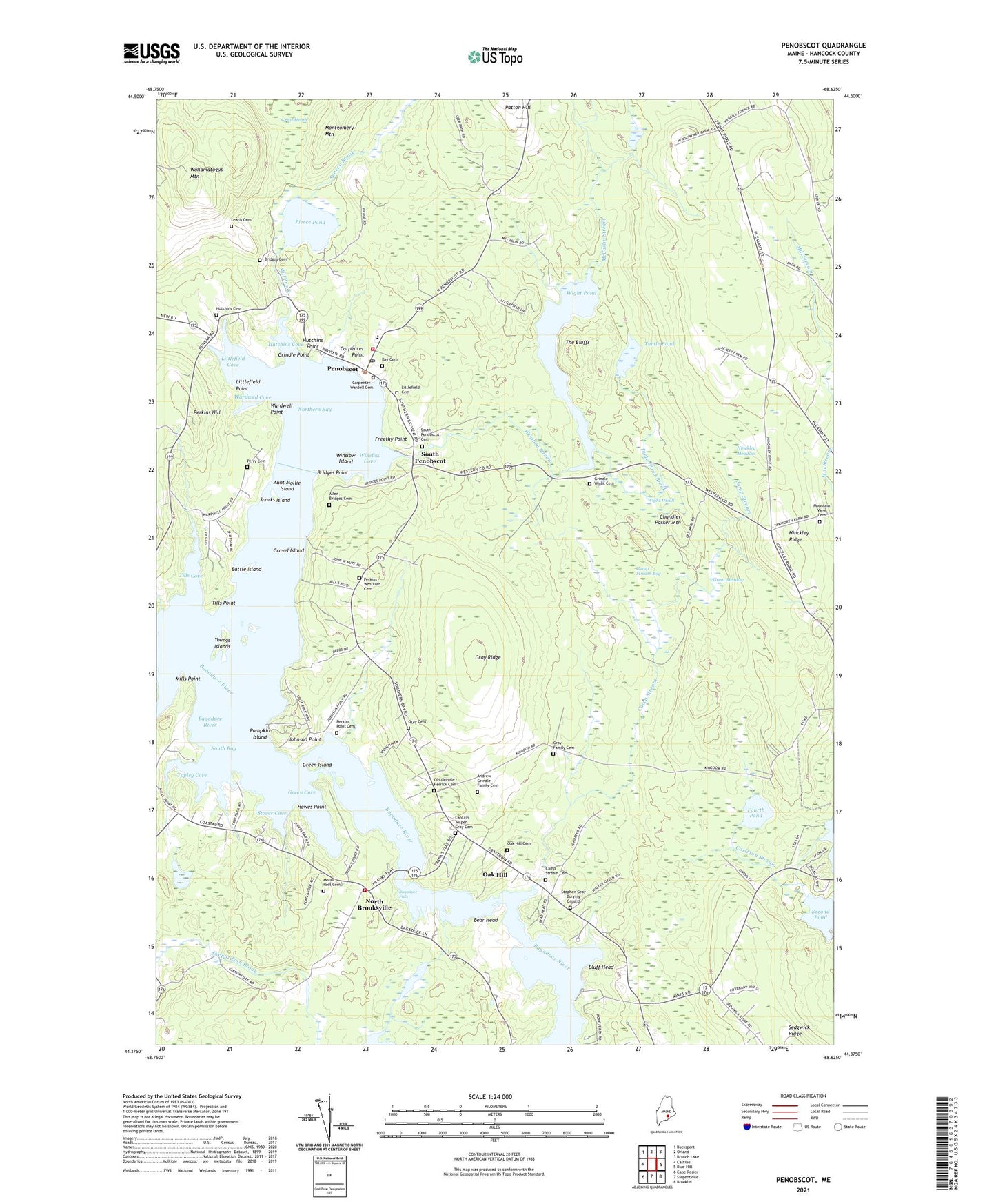 Penobscot Maine US Topo Map Image