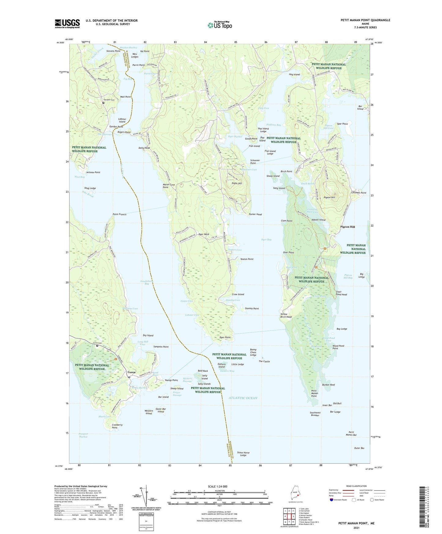 Petit Manan Point Maine US Topo Map Image
