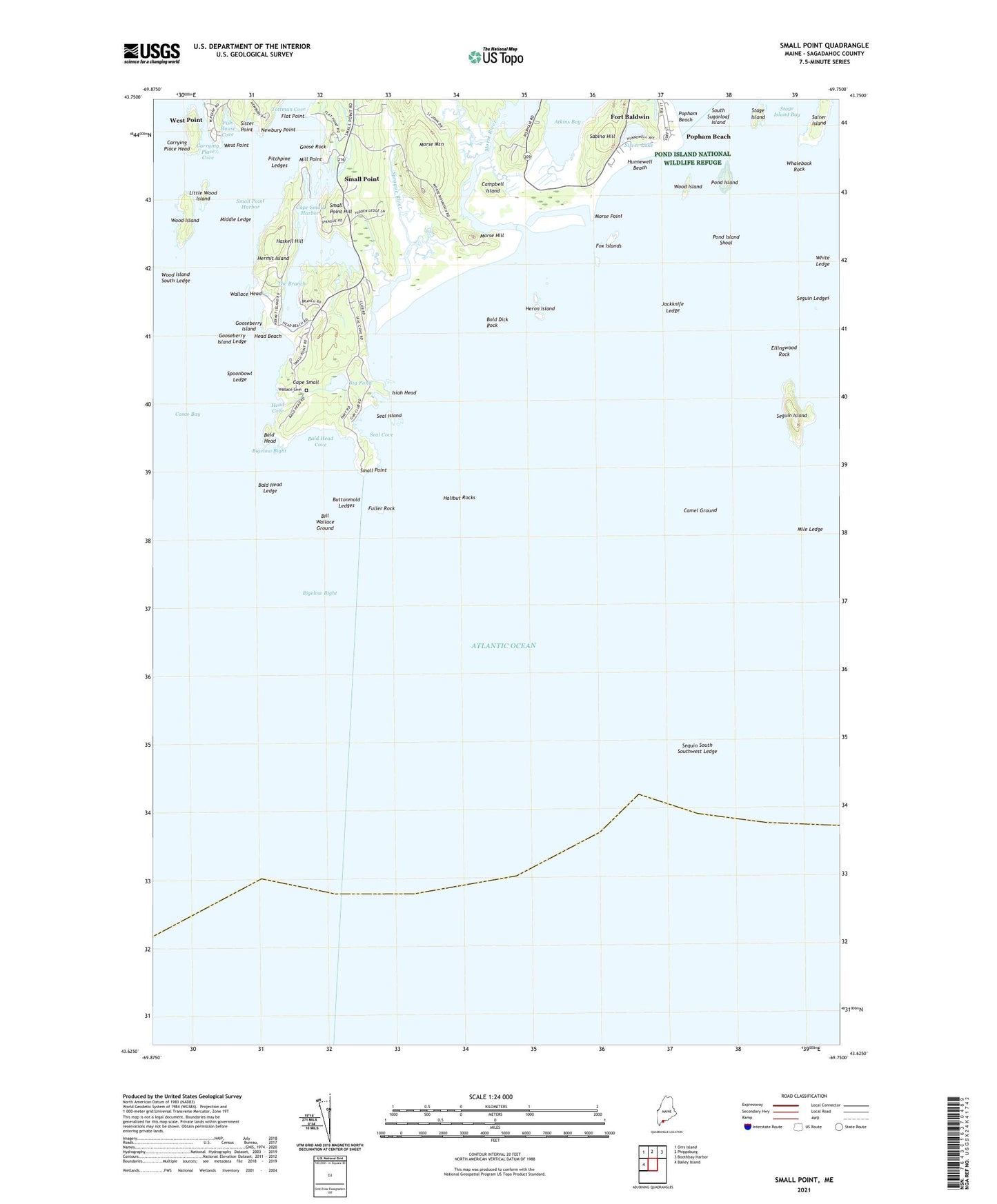 Small Point Maine US Topo Map Image