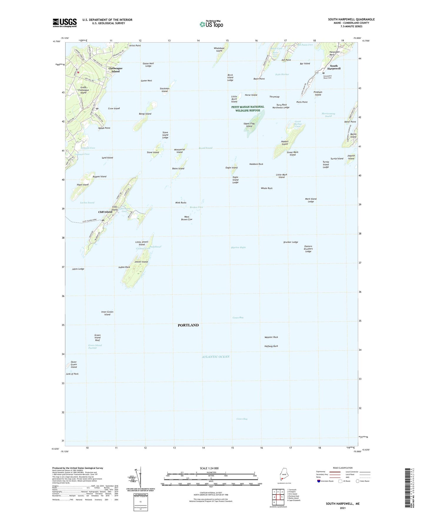 South Harpswell Maine US Topo Map Image