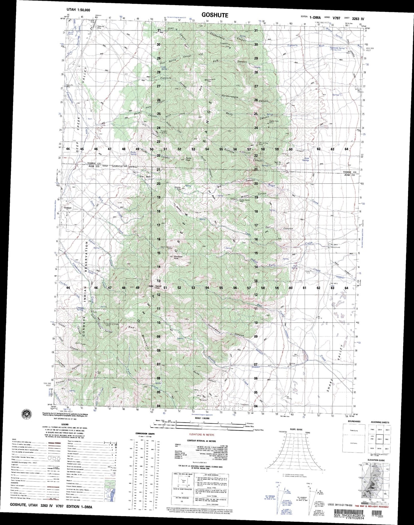 Goshute Utah Military 1:50,000 Map