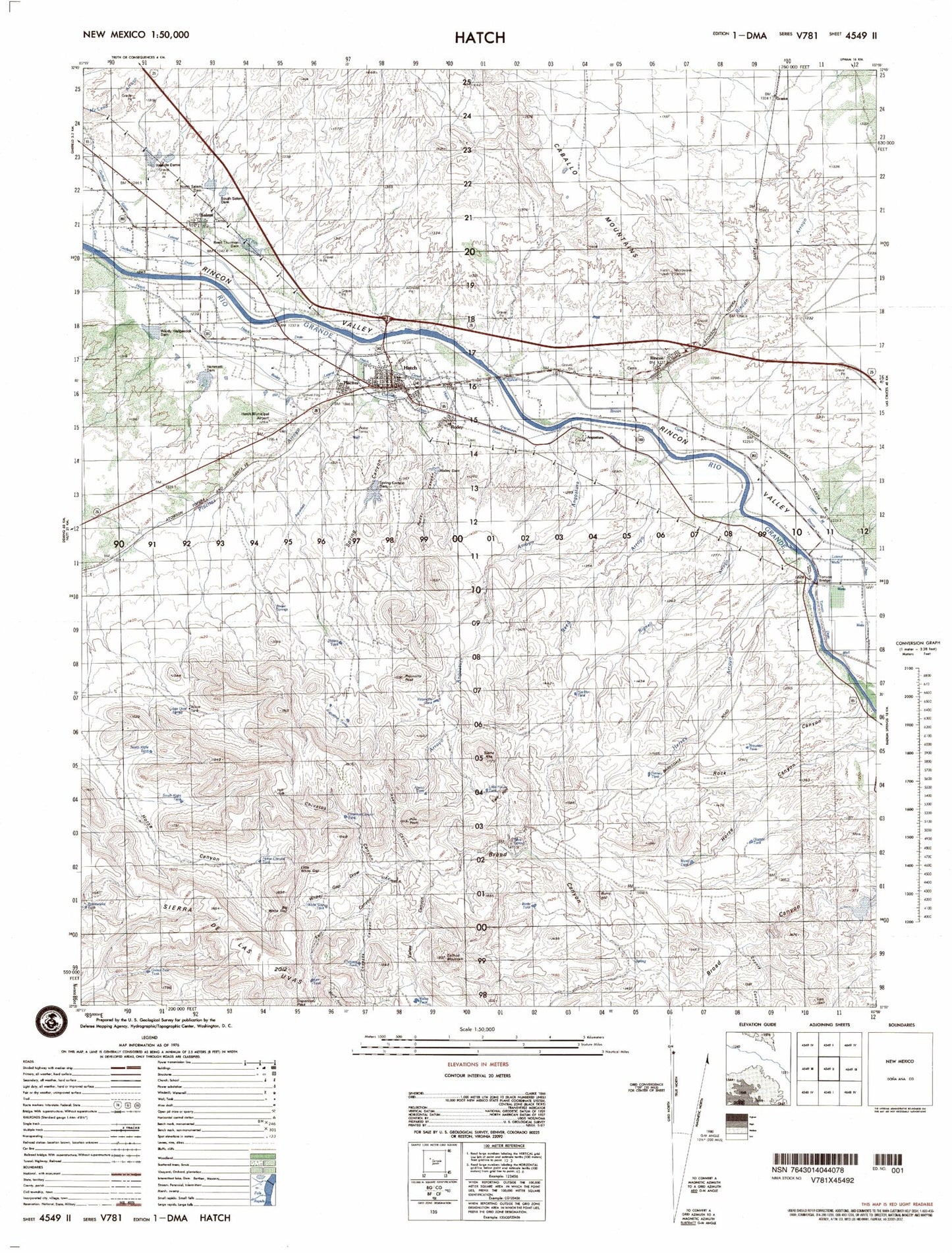 Hatch New Mexico Military 1:50,000 Map