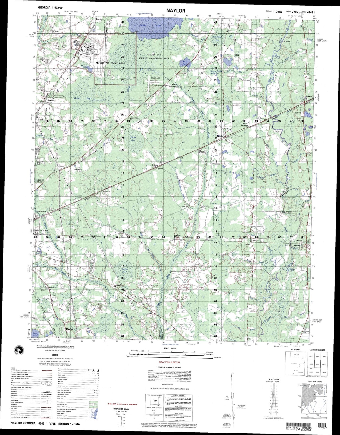 Naylor Georgia Military 1:50,000 Map