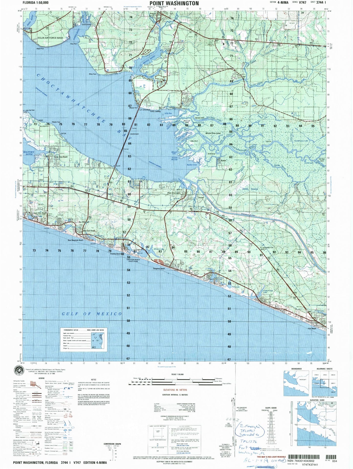 Point Washington Florida Military 1:50,000 Map