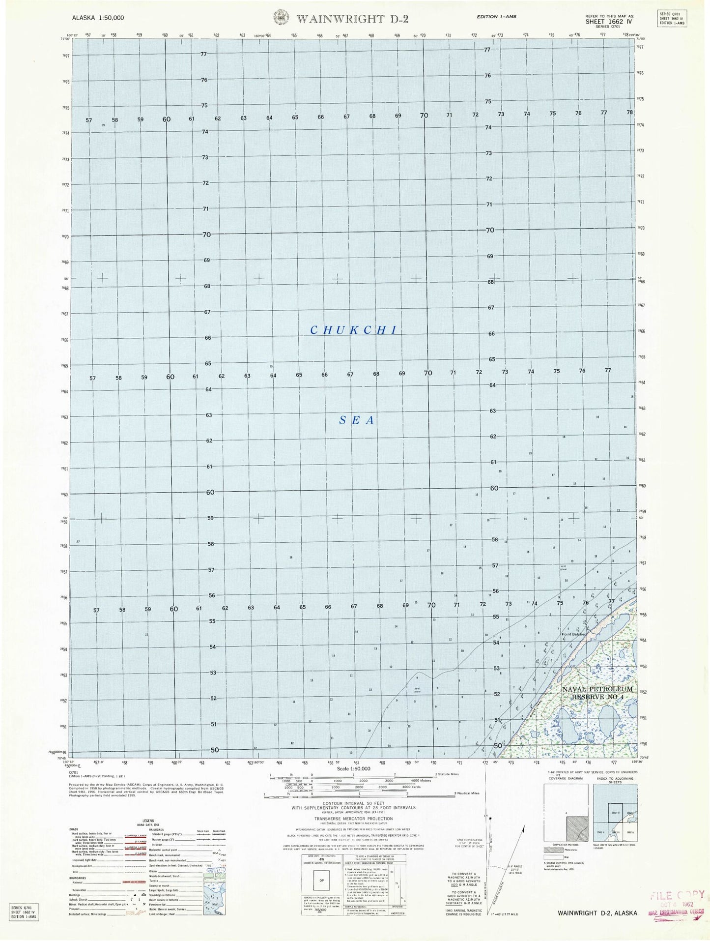 Wainwright D-2 Alaska Military 1:50,000 Map