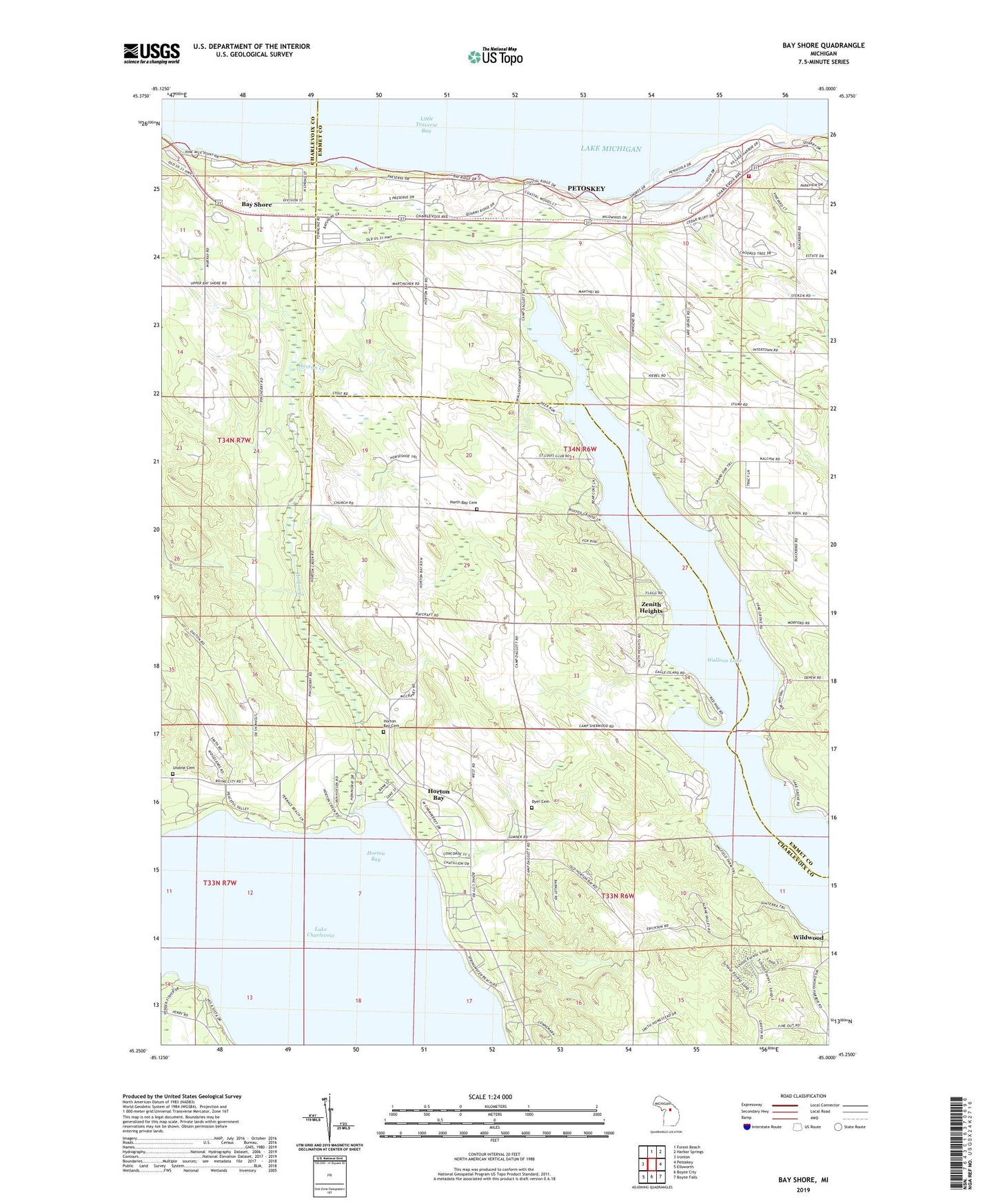 Bay Shore Michigan US Topo Map Image
