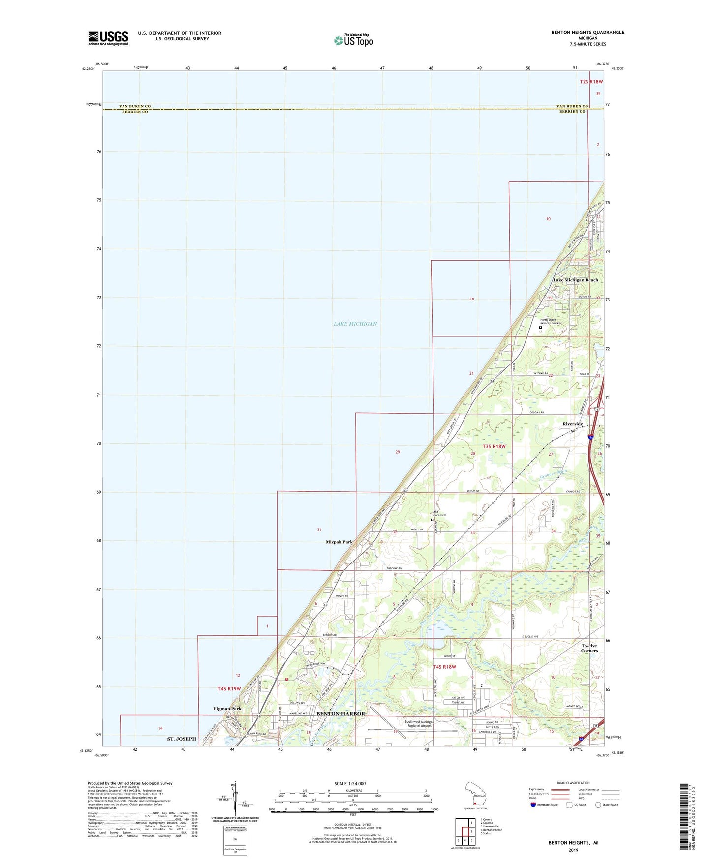 Benton Heights Michigan US Topo Map Image