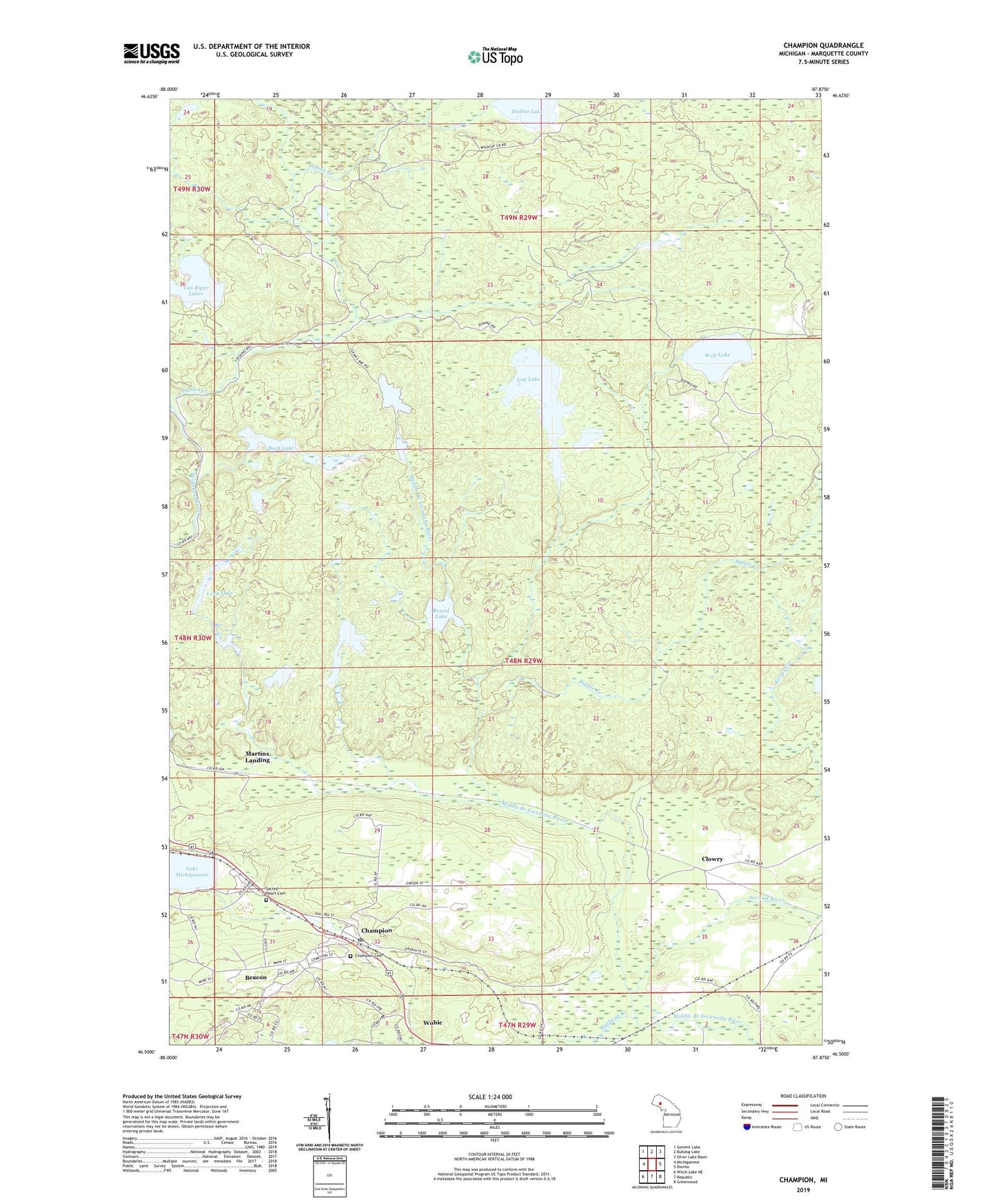 Champion Michigan US Topo Map Image