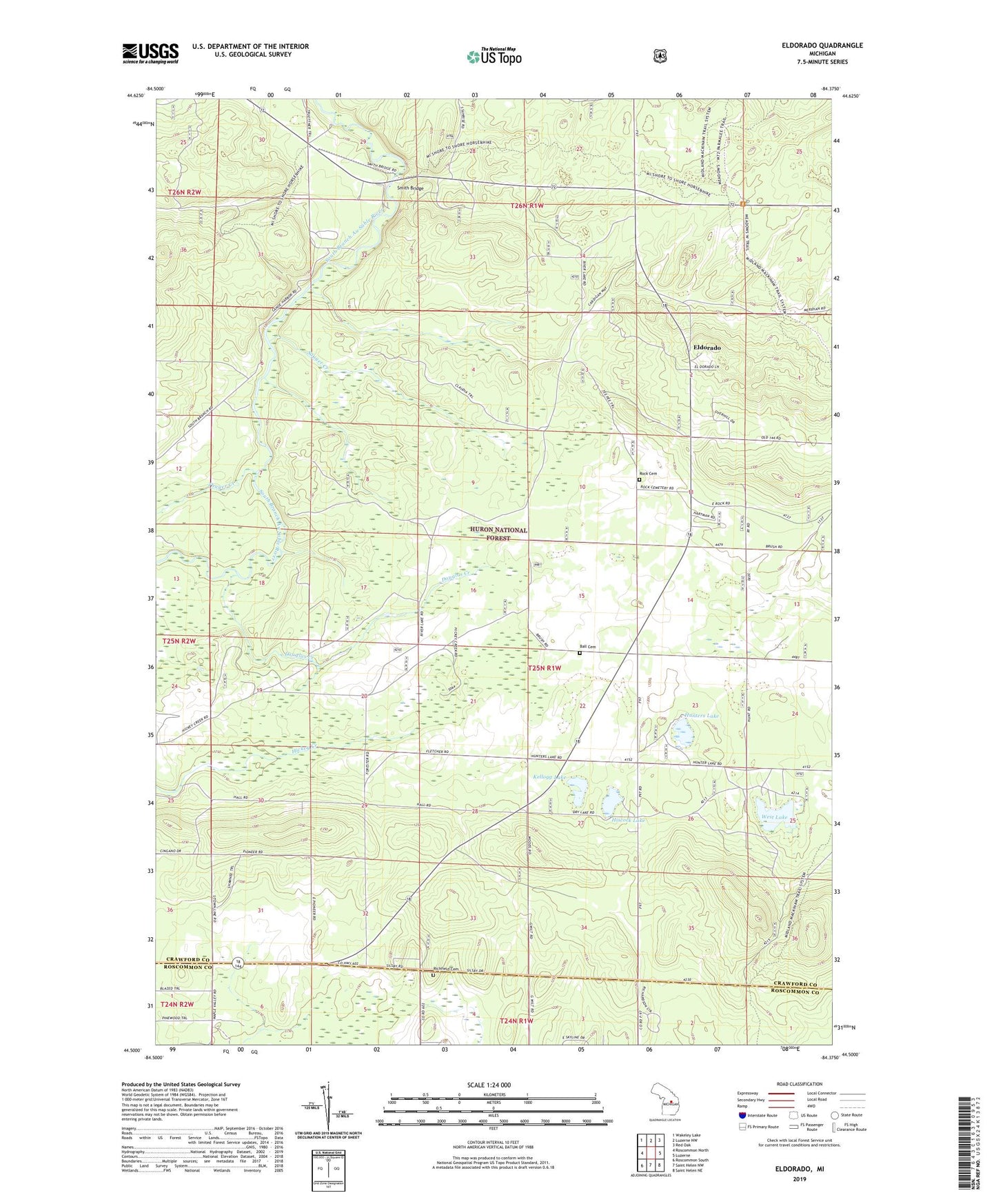 Eldorado Michigan US Topo Map Image