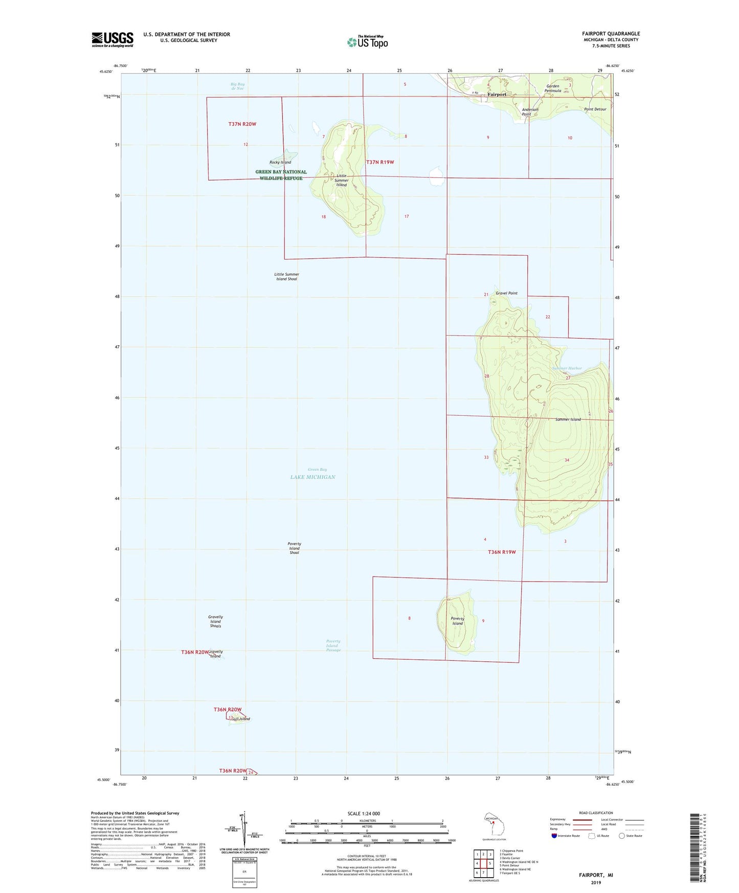 Fairport Michigan US Topo Map Image