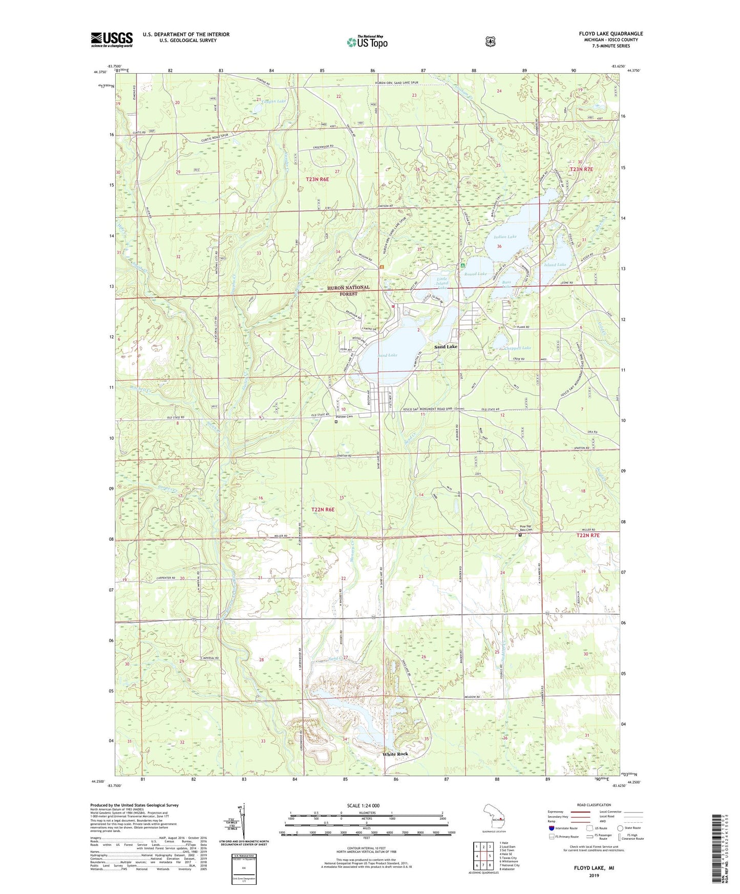 Floyd Lake Michigan US Topo Map Image