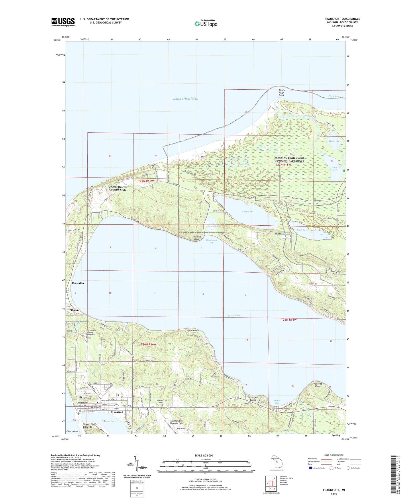 Frankfort Michigan US Topo Map Image